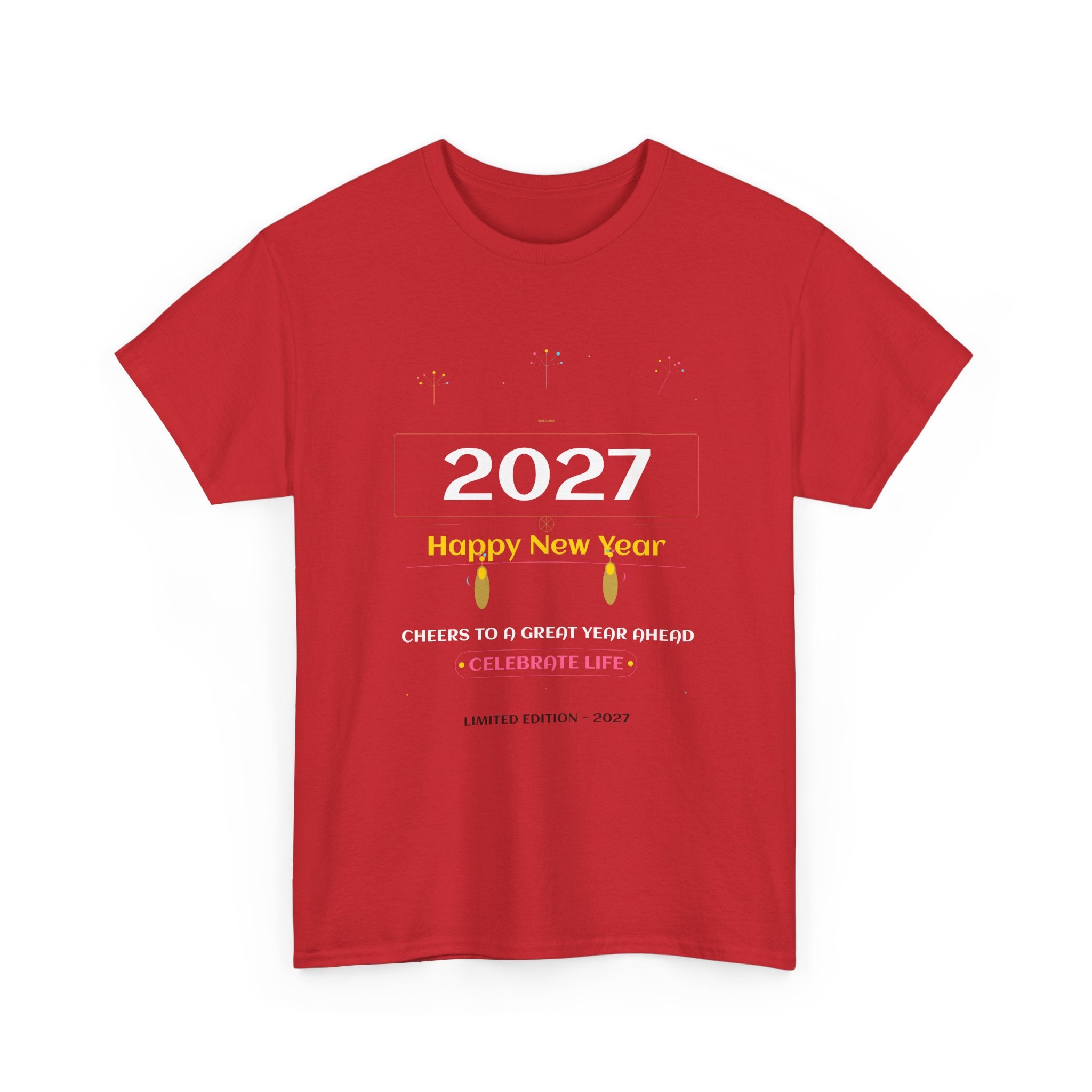 Happy New Year Graphic T-Shirt | Minimal Celebration Cotton Tee