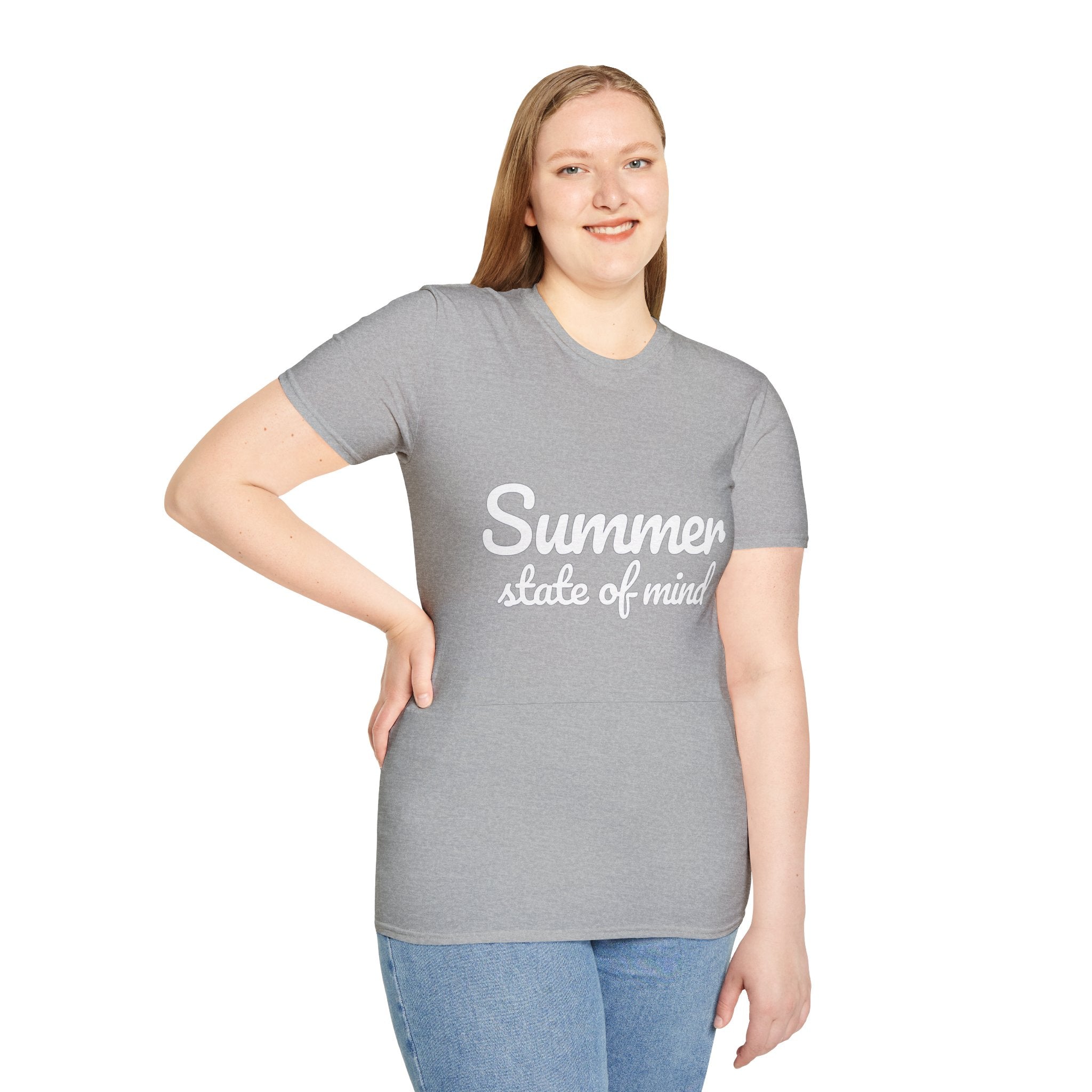 Summer Theme Minimalist Typography T-Shirt, Summer State of Mind T-Shirt