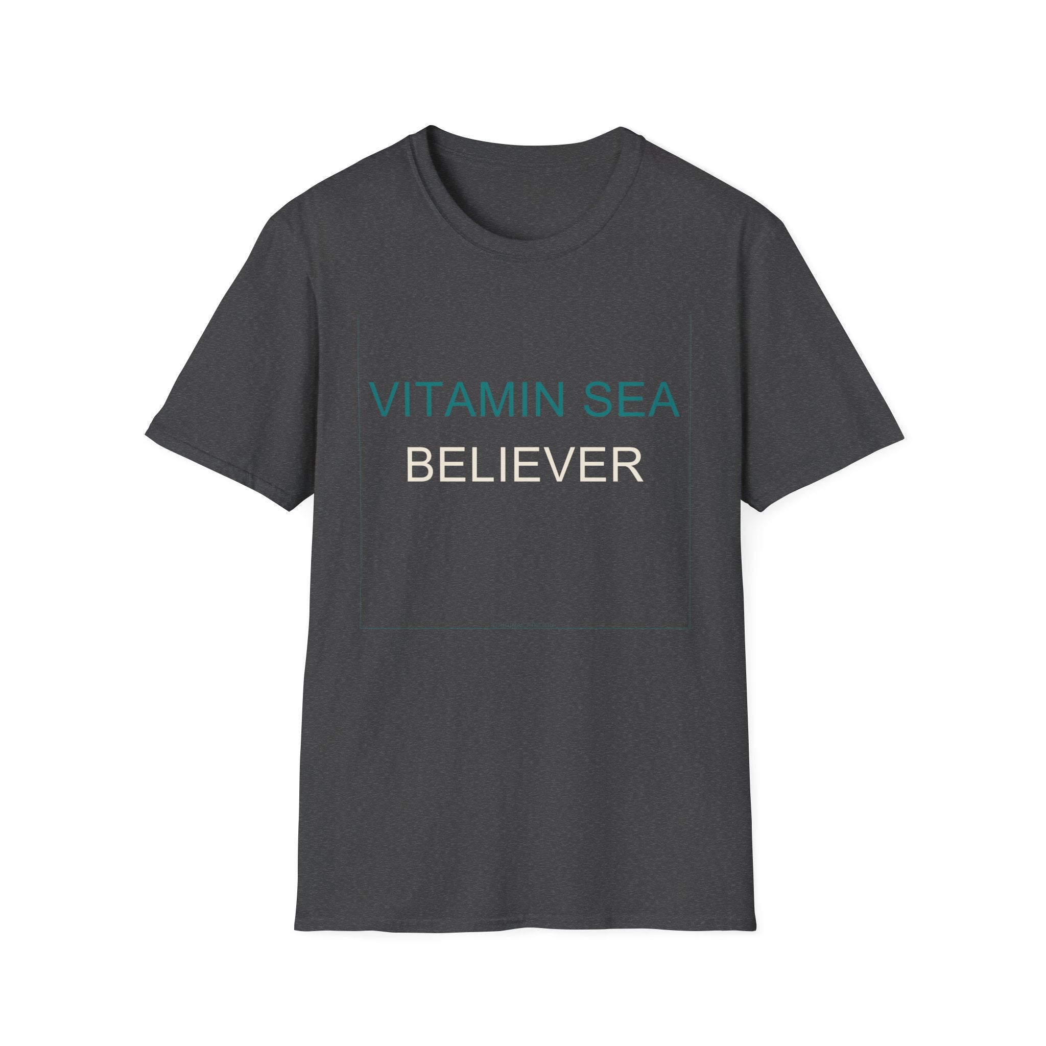 Summer Theme Minimalist Typography T-Shirt, Vitamin Sea Believer Tee