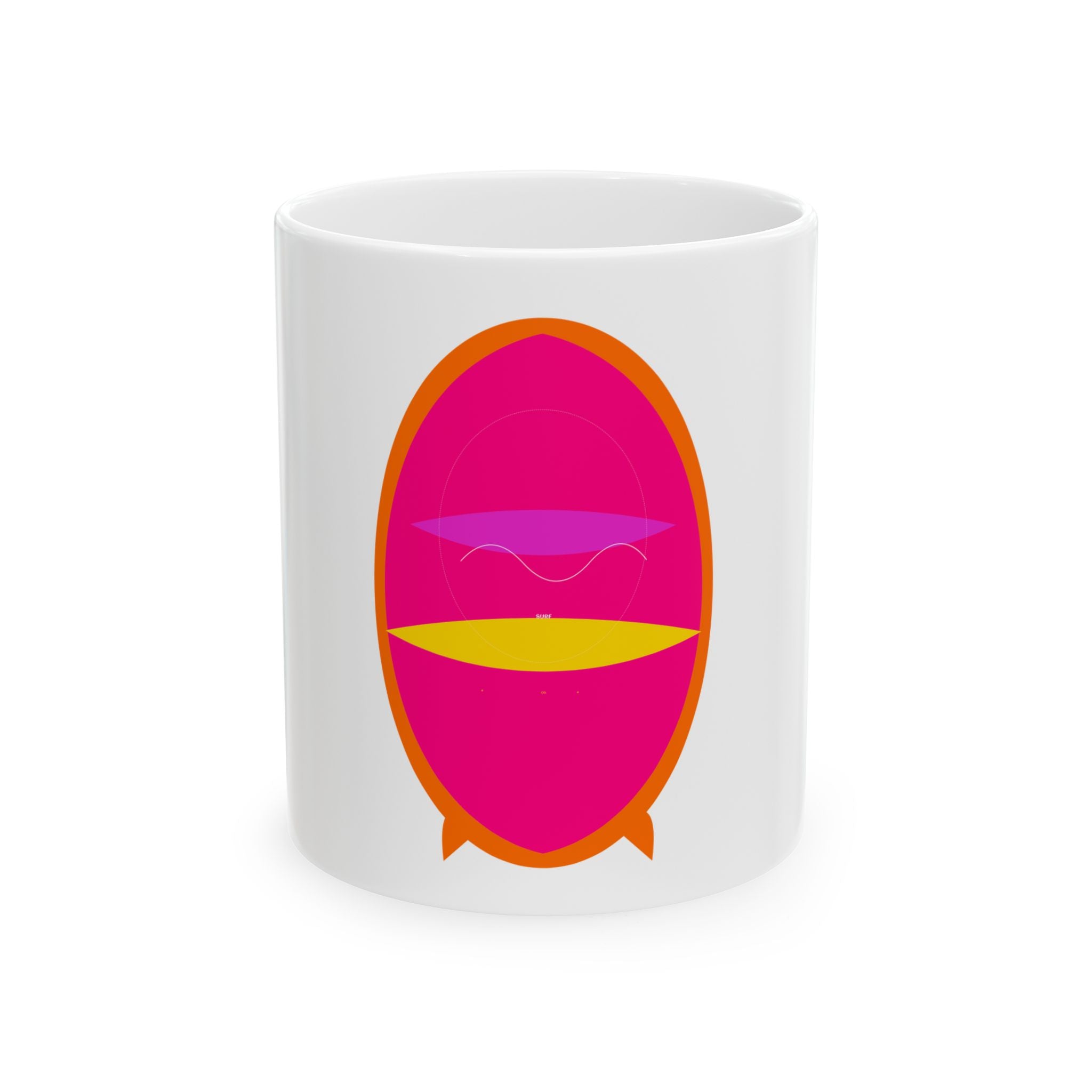 Summer Surfboard Ceramic Mug | Beach Vibes Coffee Cup