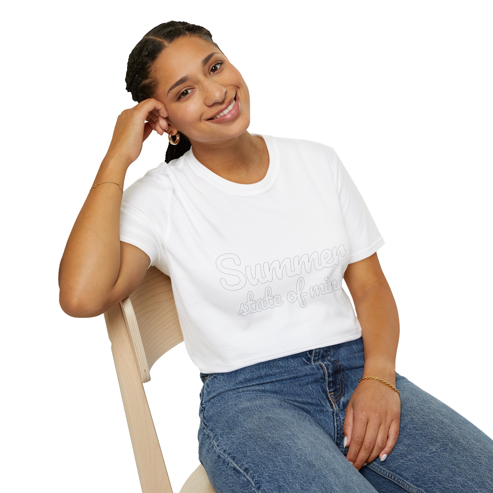 Summer Theme Minimalist Typography T-Shirt, Summer State of Mind T-Shirt