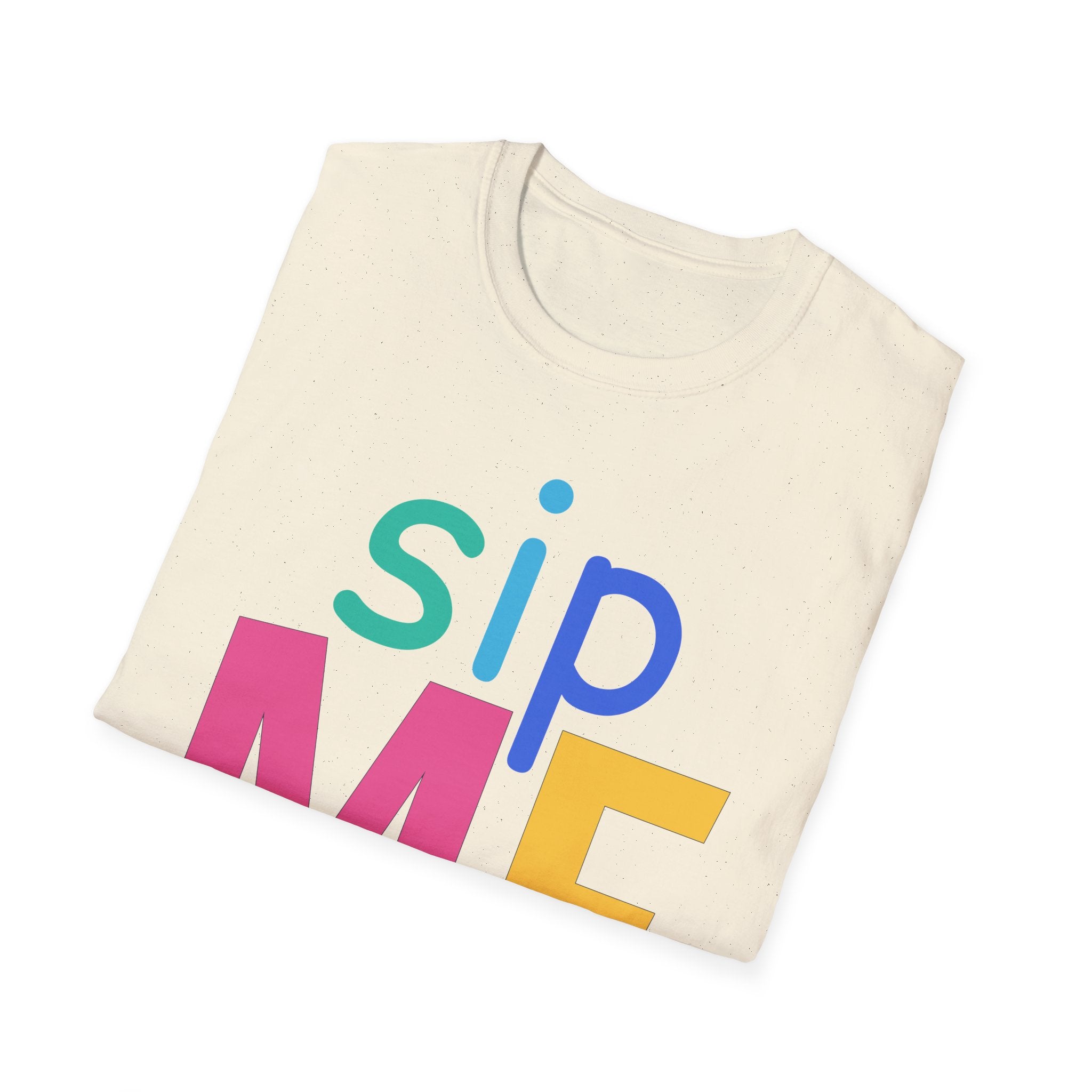 Colorful Theme Typography T-Shirt, Sip Me Graphic Tee