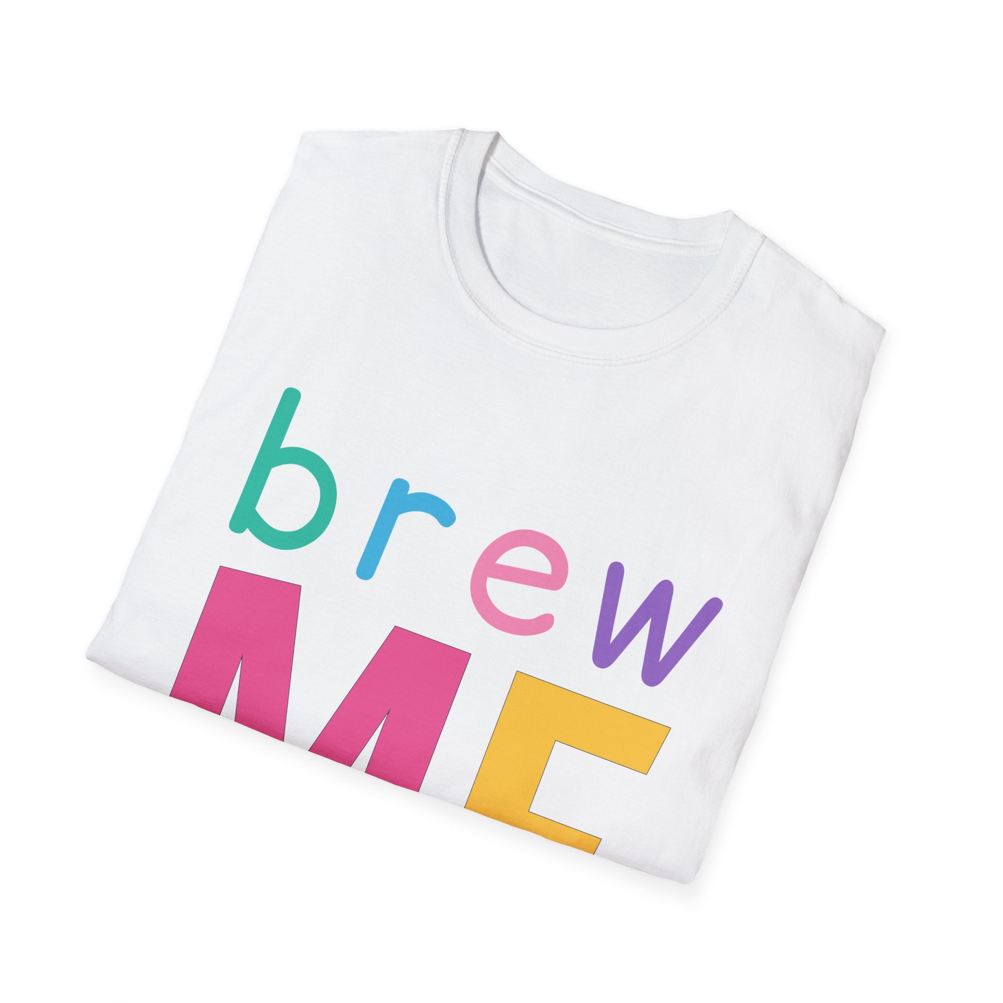 Colorful Theme Typography T-Shirt, Brew Me Colorful Graphic Tee