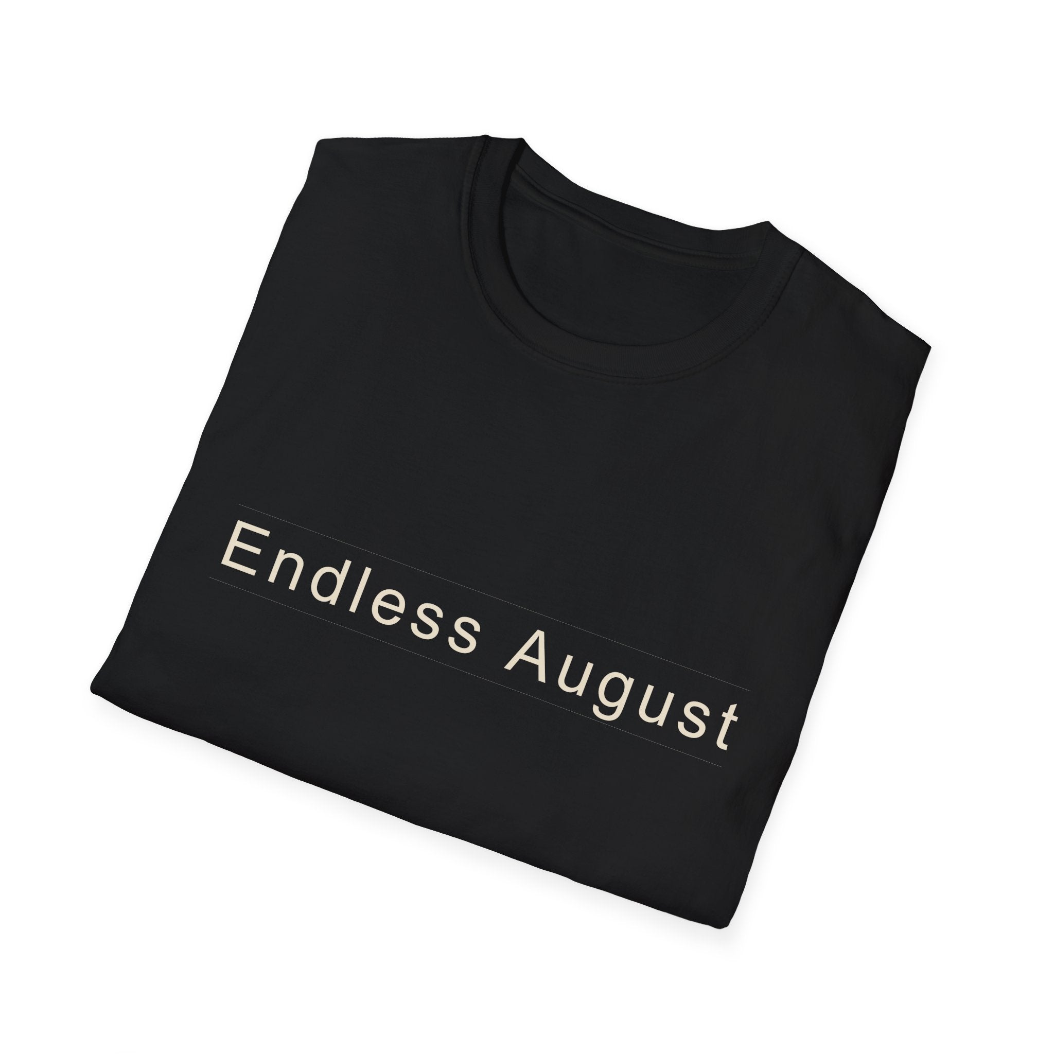 Summer Theme Minimalist Typography T-Shirt, Endless August Script Tee