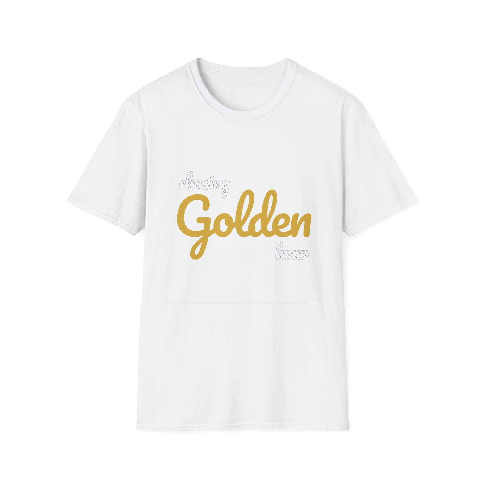 Summer Theme Minimalist Typography T-Shirt, Chasing Golen Hour Script Tee