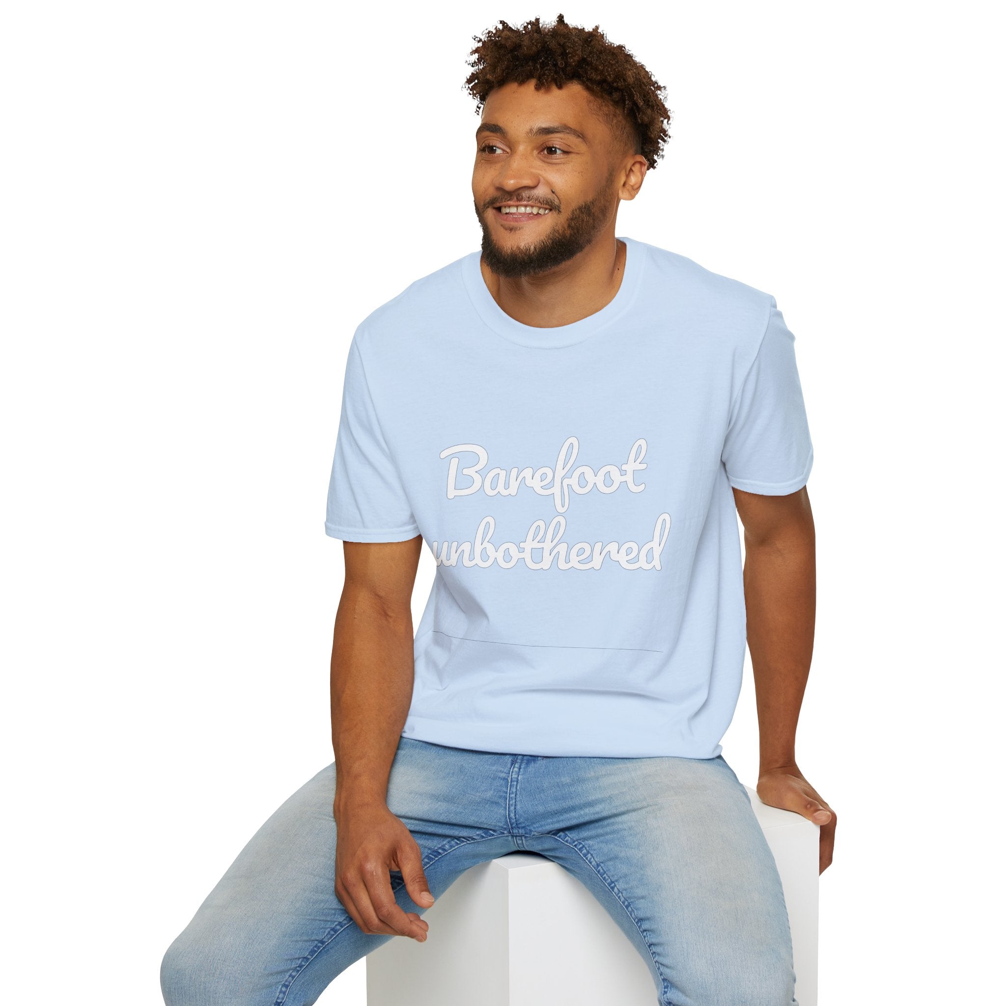 Summer Theme Minimalist Typography T-Shirt, Barefoot Unbothered Tee
