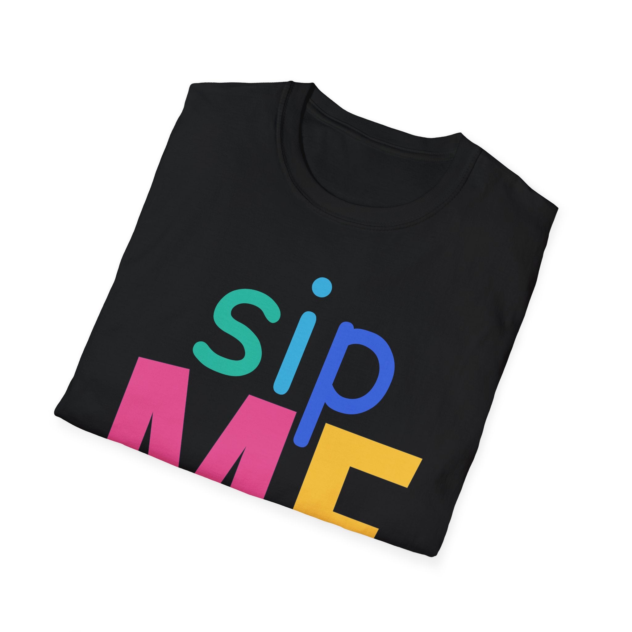 Colorful Theme Typography T-Shirt, Sip Me Graphic Tee
