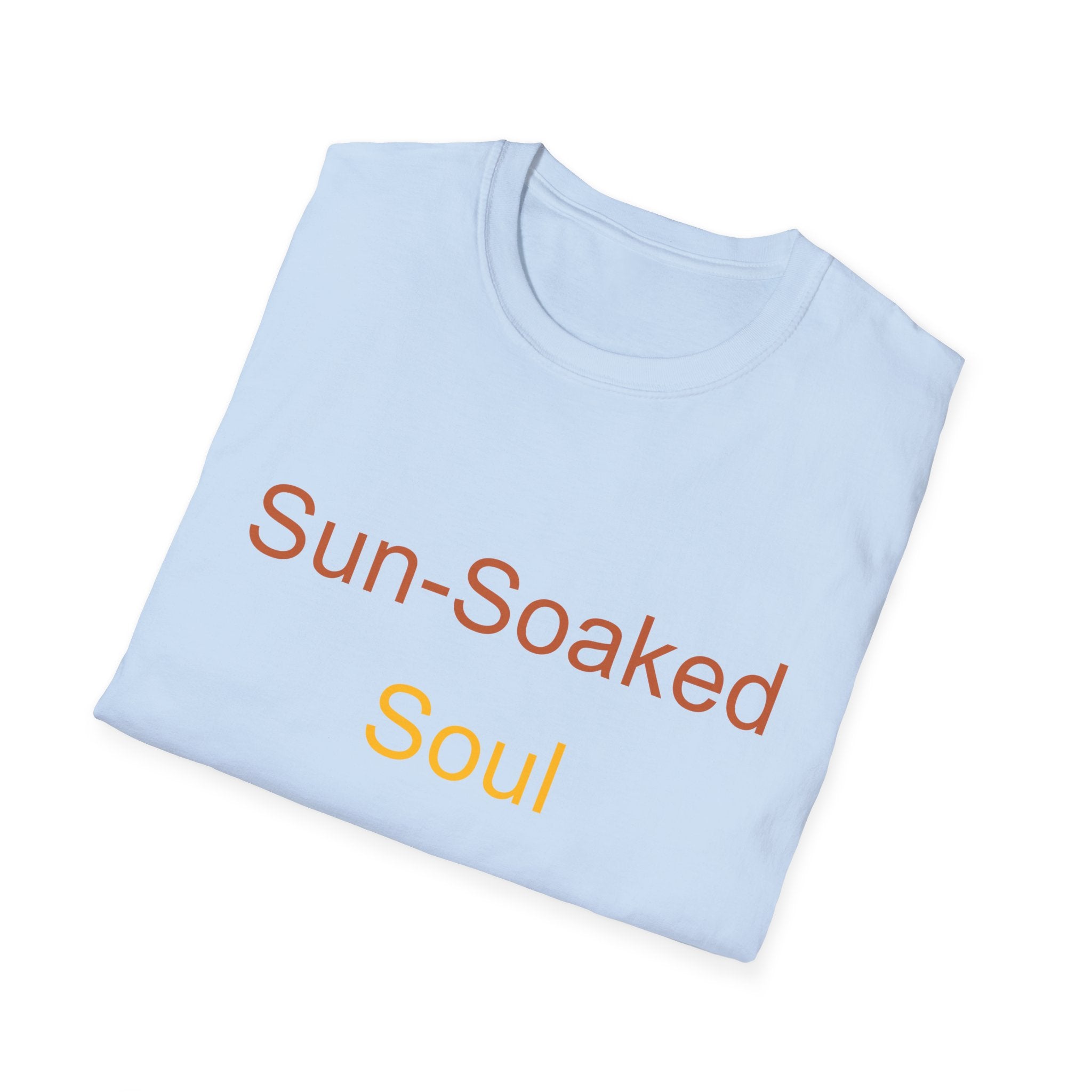 Summer Theme Minimalist Typography T-Shirt, Sun-Soked Soul Tee