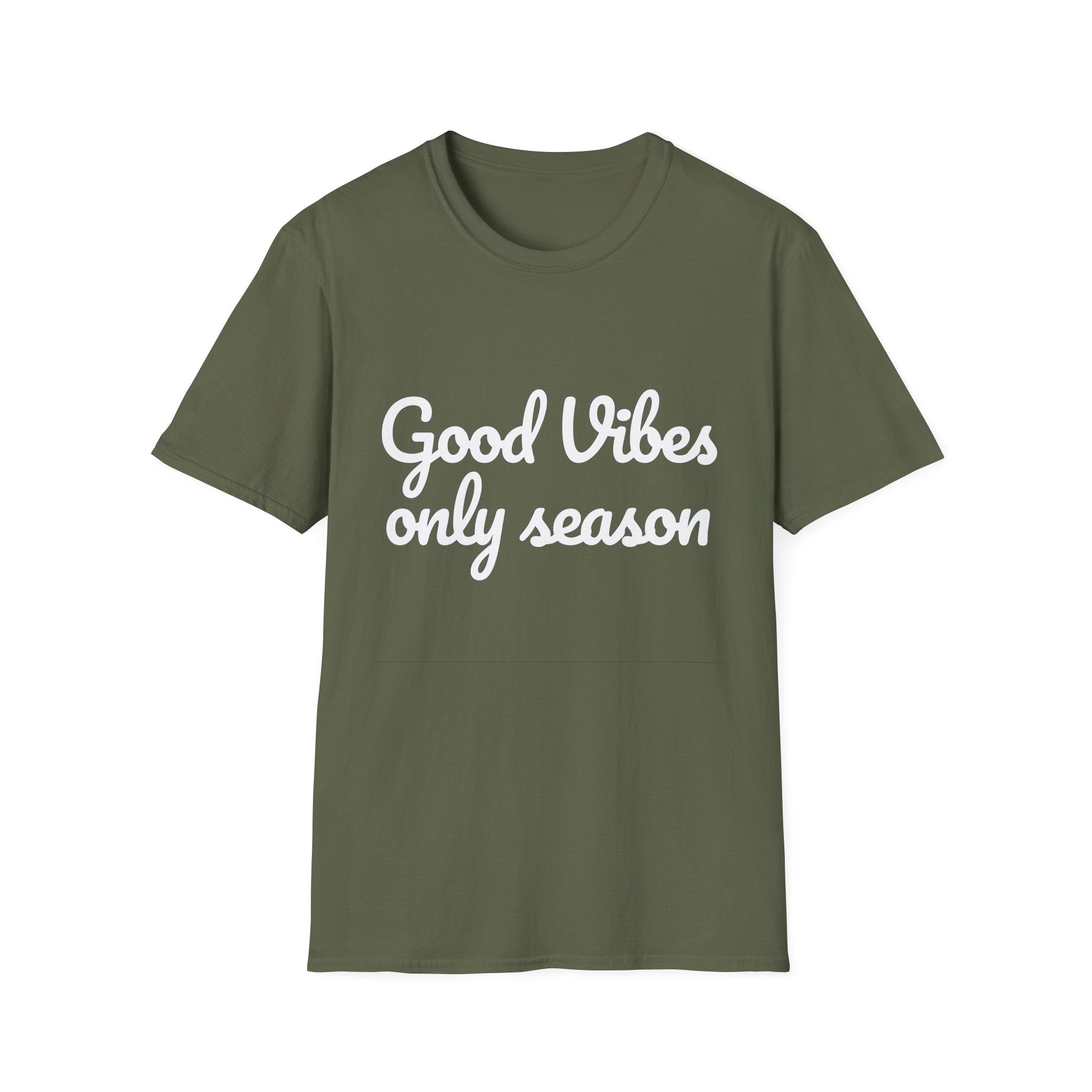 Summer Theme Minimalist Typography T-Shirt, Good Vibes Only Season T-Shirt