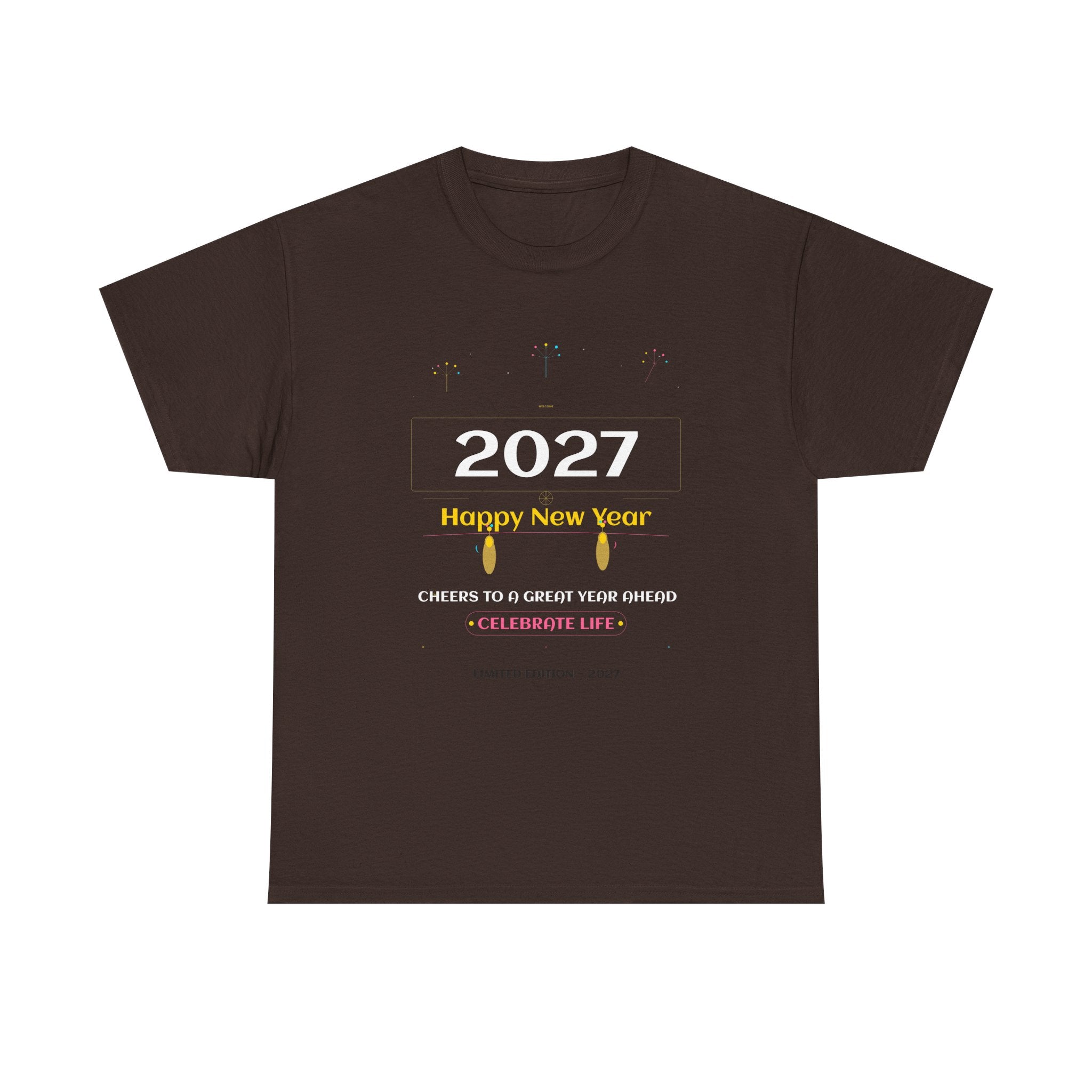 Happy New Year Graphic T-Shirt | Minimal Celebration Cotton Tee