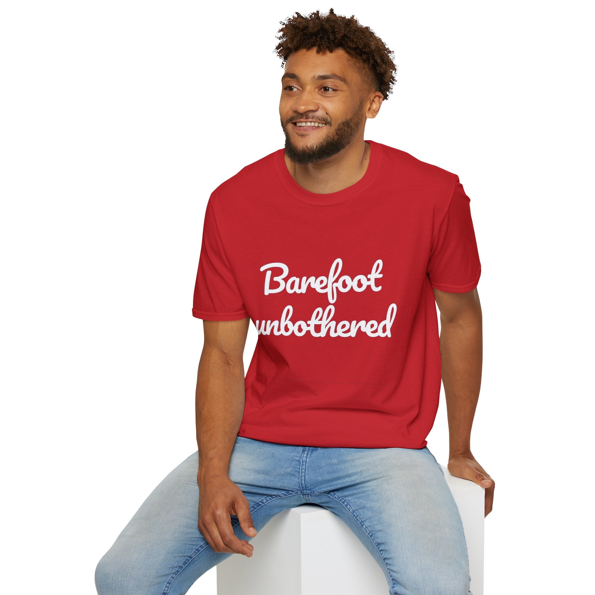 Summer Theme Minimalist Typography T-Shirt, Barefoot Unbothered Tee