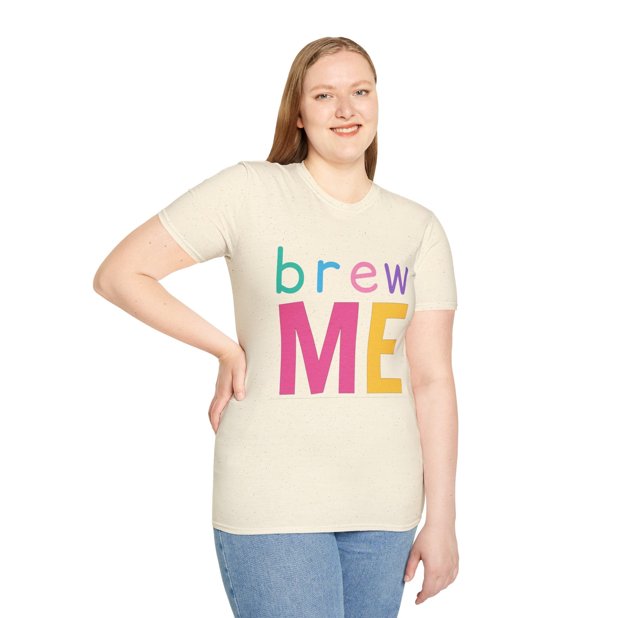 Colorful Theme Typography T-Shirt, Brew Me Colorful Graphic Tee