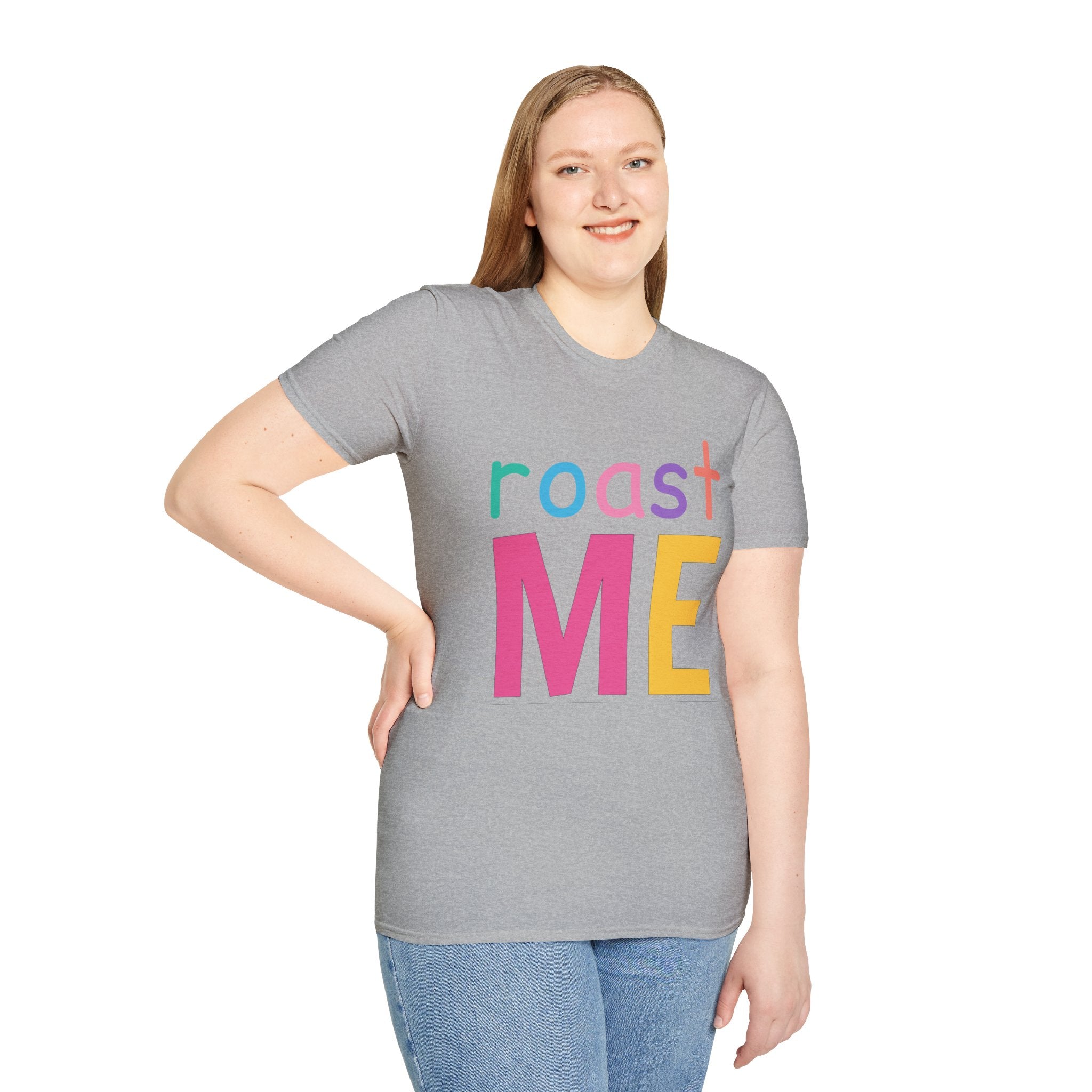 Colorful Theme Typography T-Shirt, Roast Me Graphic Tee