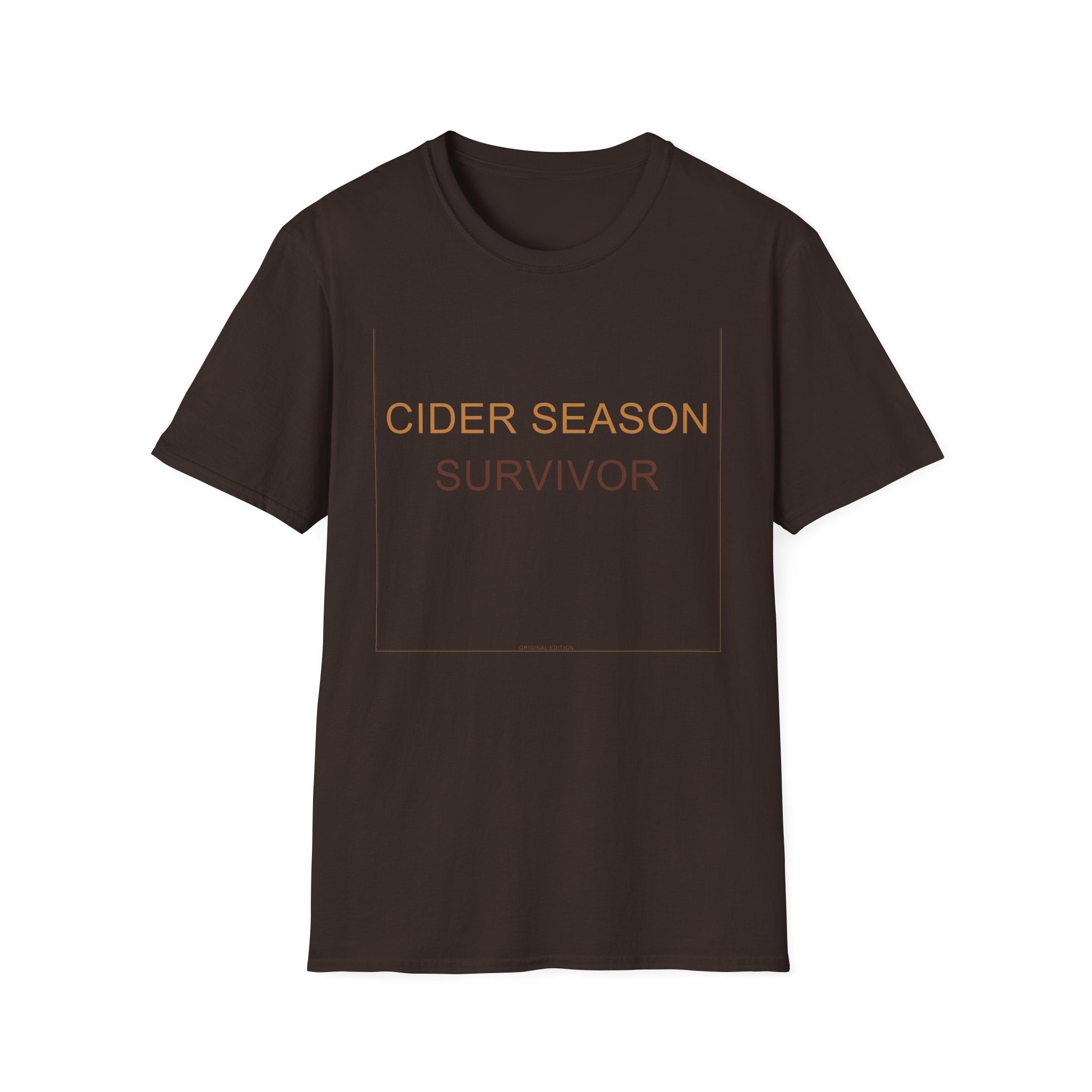 Fall Theme Minimalist Typography T-Shirt, Cider Season Survivor Graphic Tee