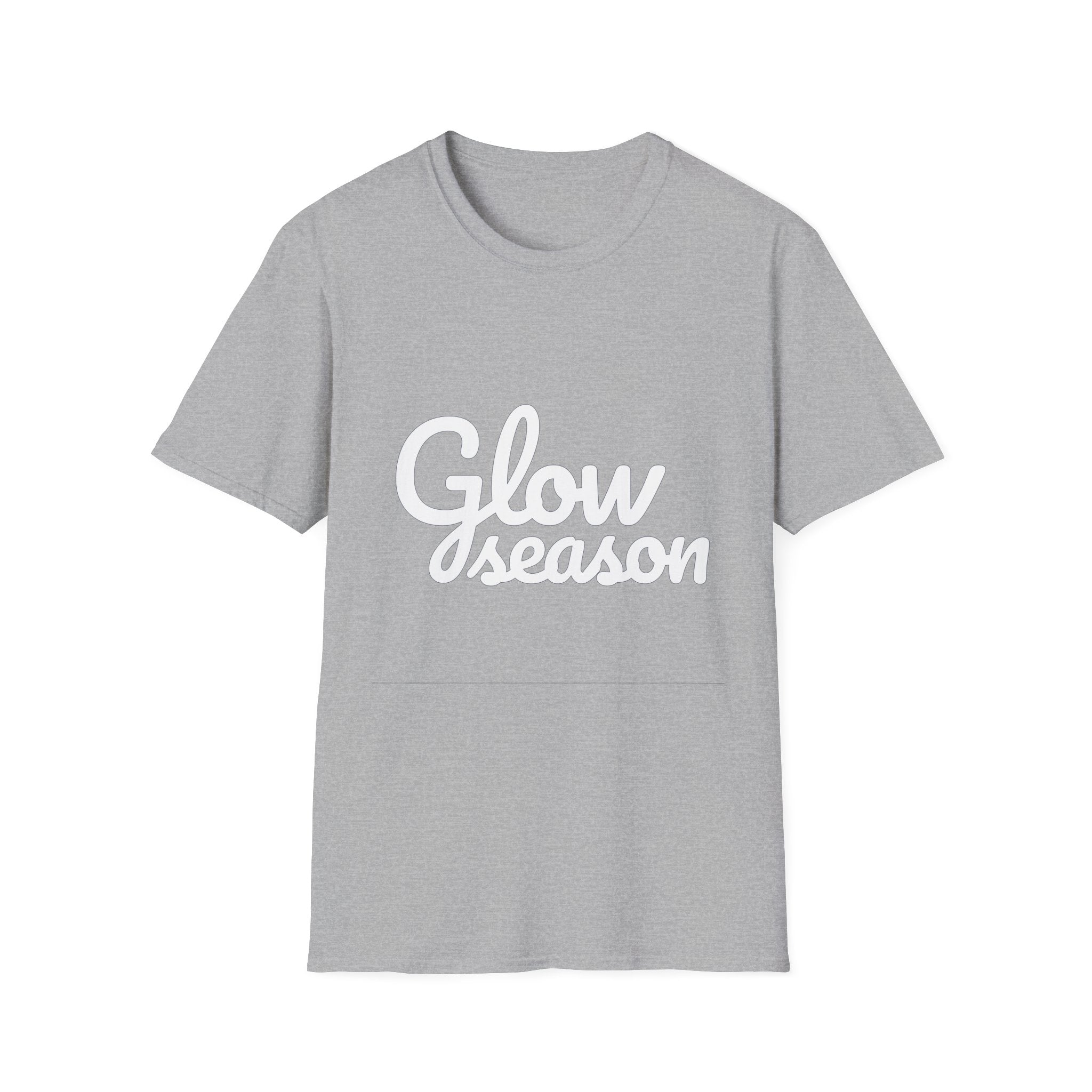 Summer Theme Minimalist Typography T-Shirt, Glow Season Script Tee