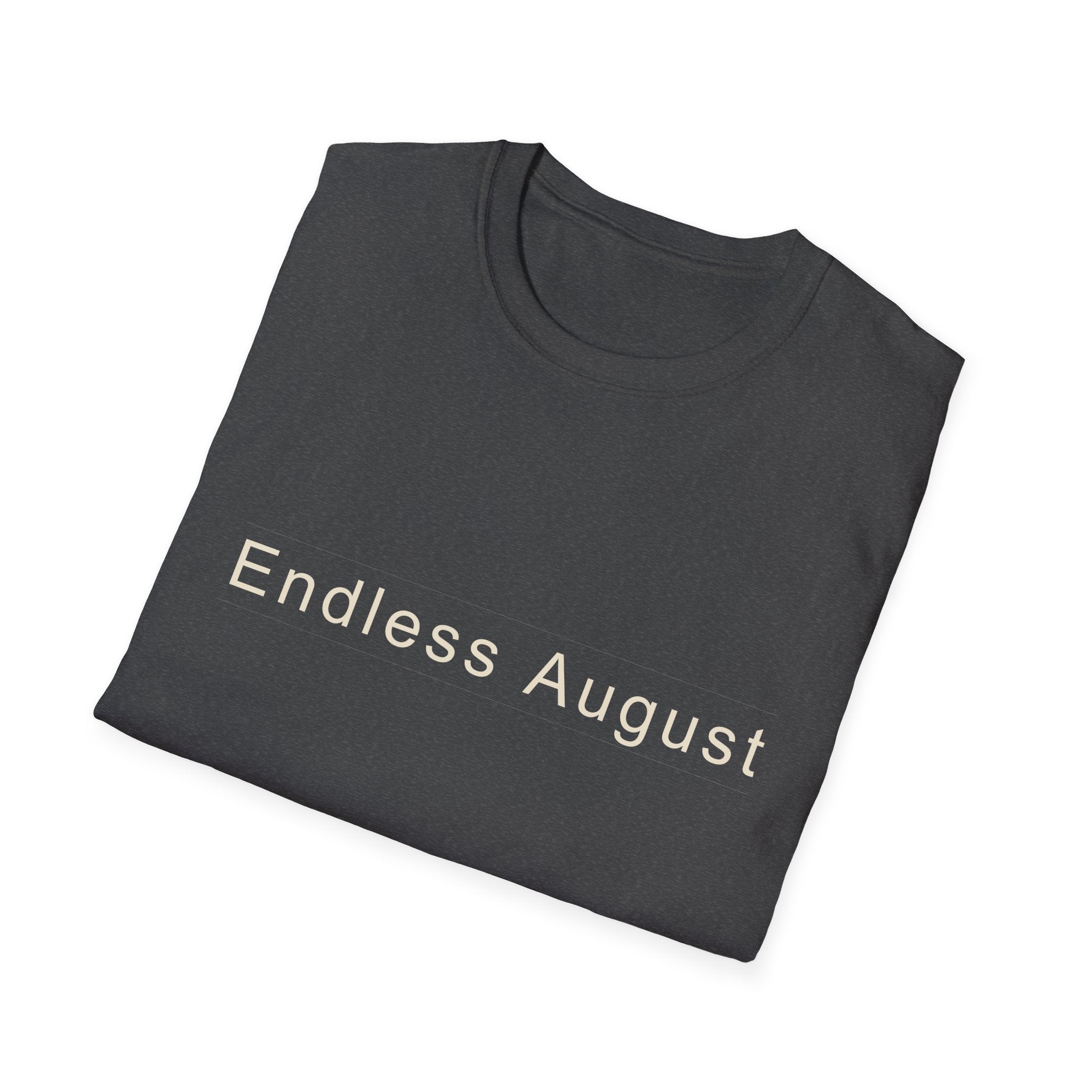 Summer Theme Minimalist Typography T-Shirt, Endless August Script Tee