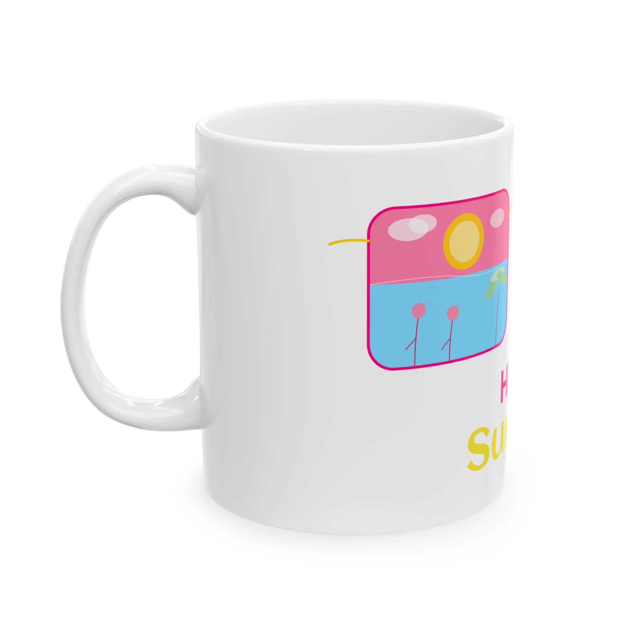 Summer Sunglasses Ceramic Mug | Colorful Beach Design