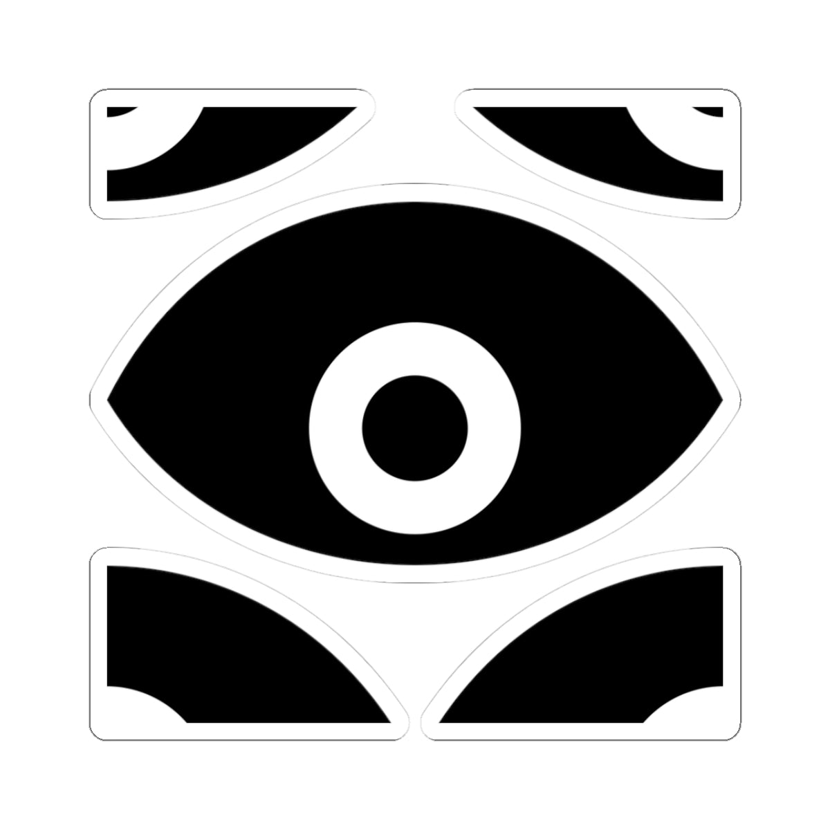 Eye Symbol Kiss-Cut Sticker Pack - Black Minimalist Vinyl Decals for Laptops & Journals