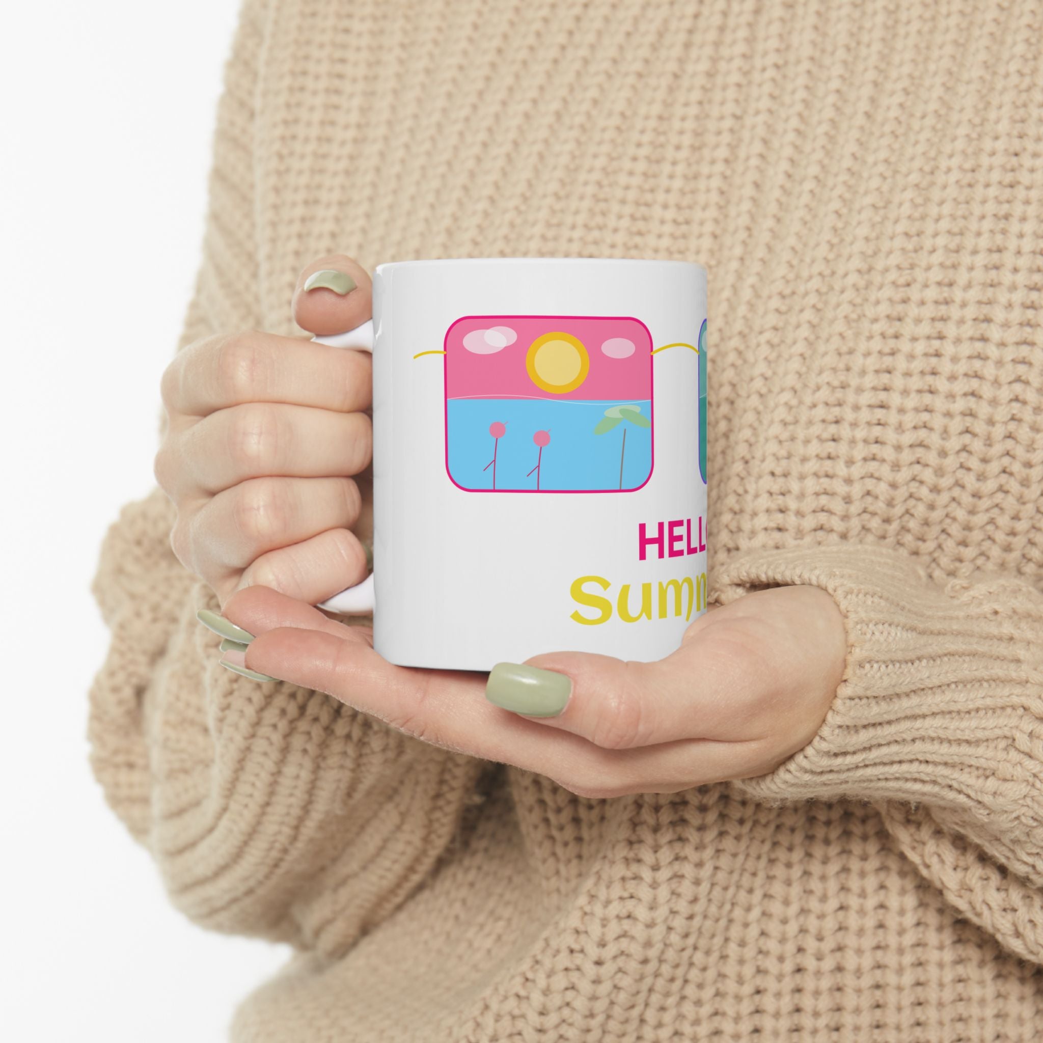 Summer Sunglasses Ceramic Mug | Colorful Beach Design