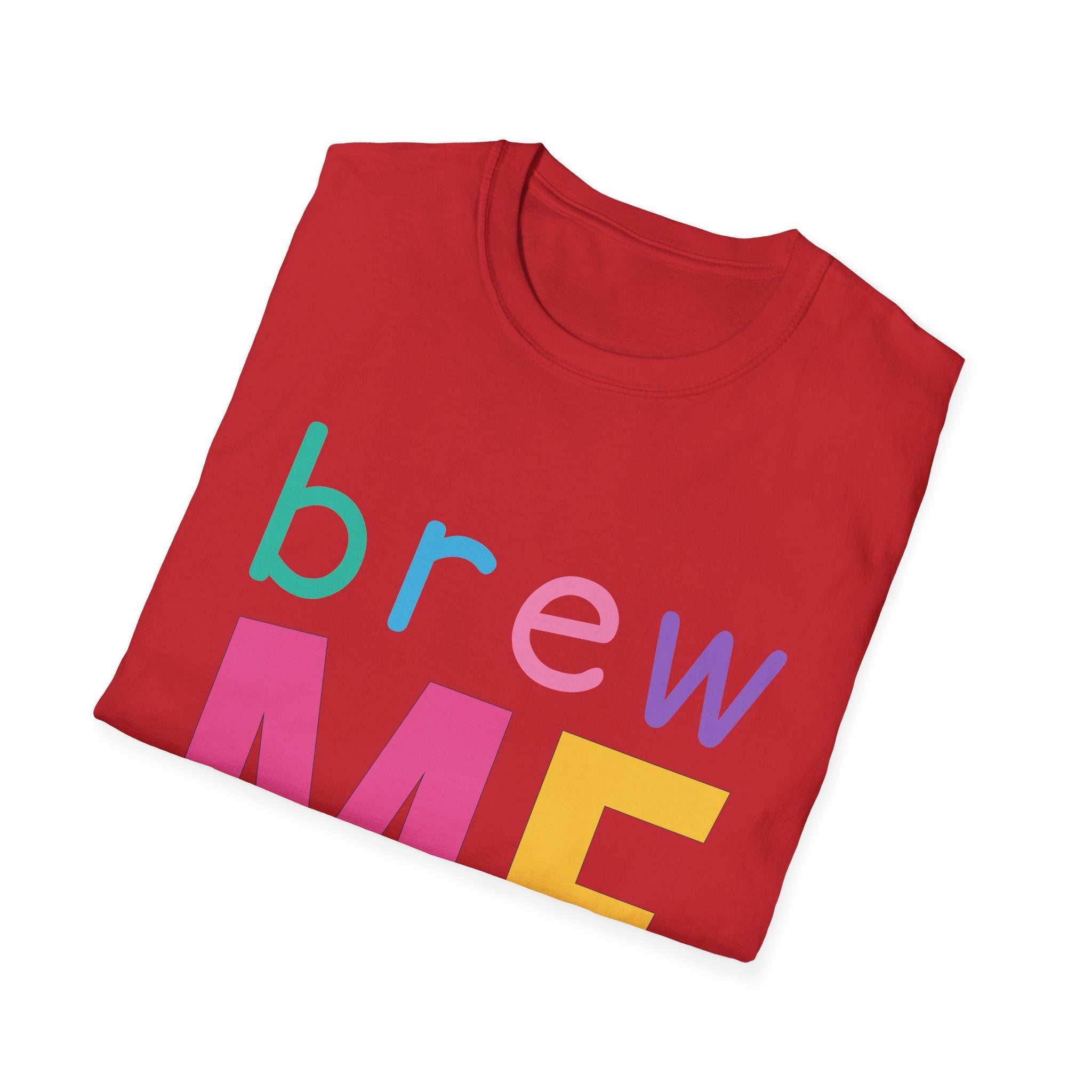 Colorful Theme Typography T-Shirt, Brew Me Colorful Graphic Tee