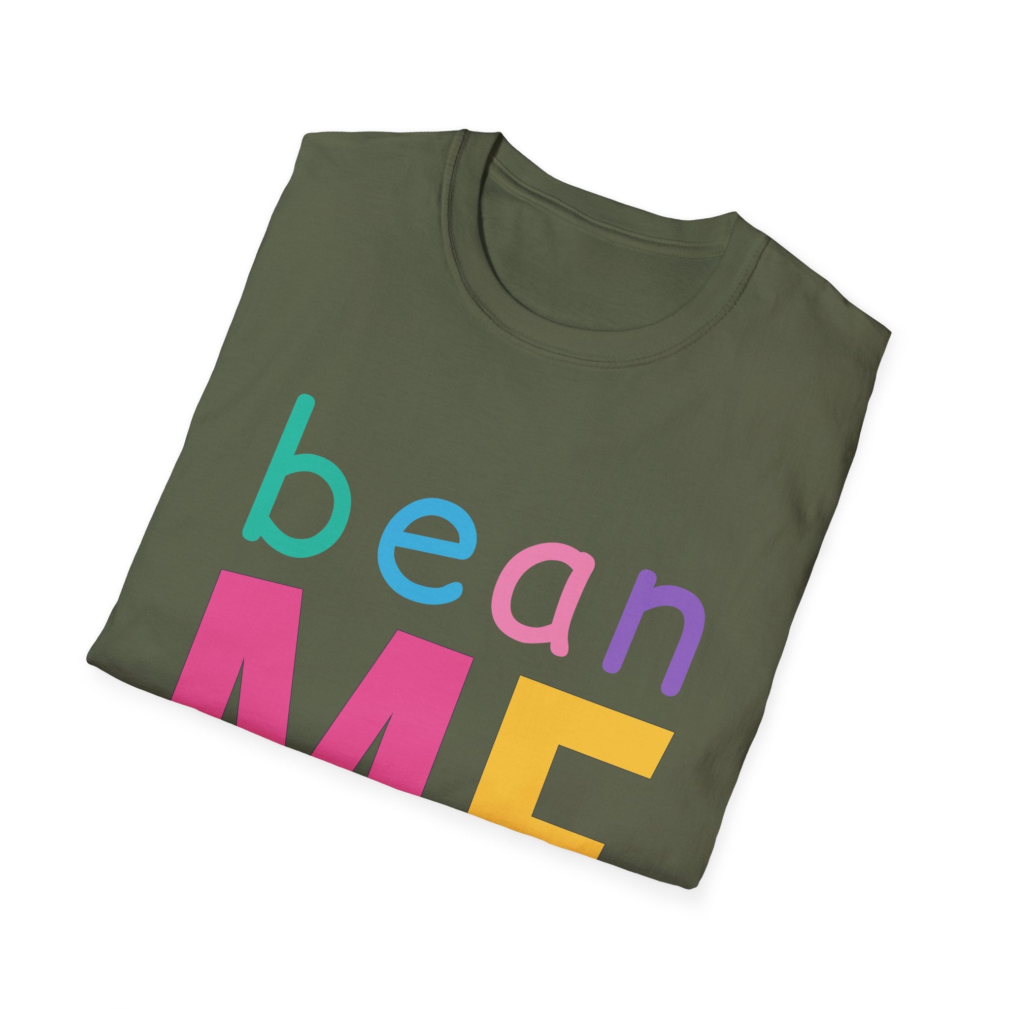 Colorful Theme Typography T-Shirt, Bean Me Colorful Playful Graphic Tee