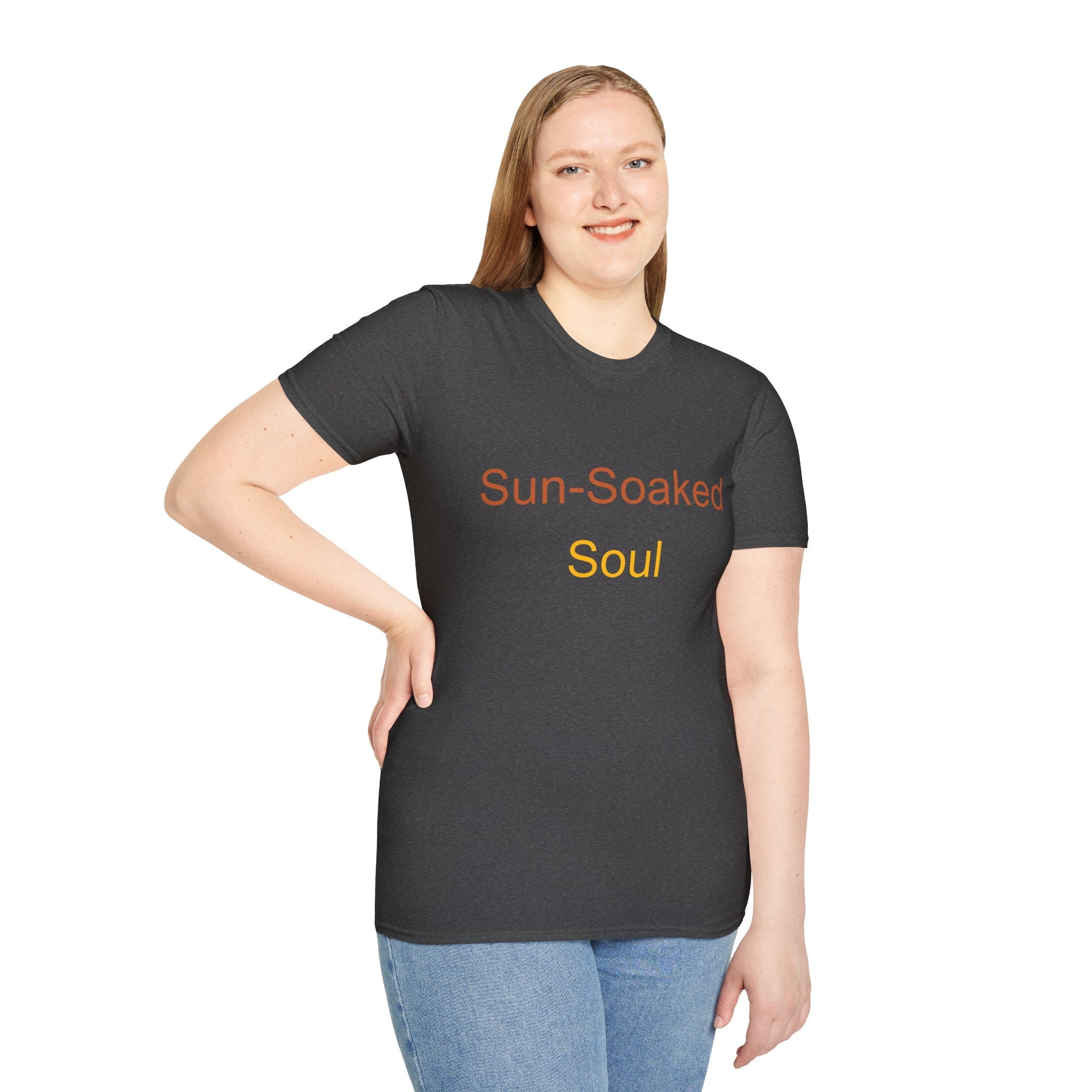 Summer Theme Minimalist Typography T-Shirt, Sun-Soked Soul Tee