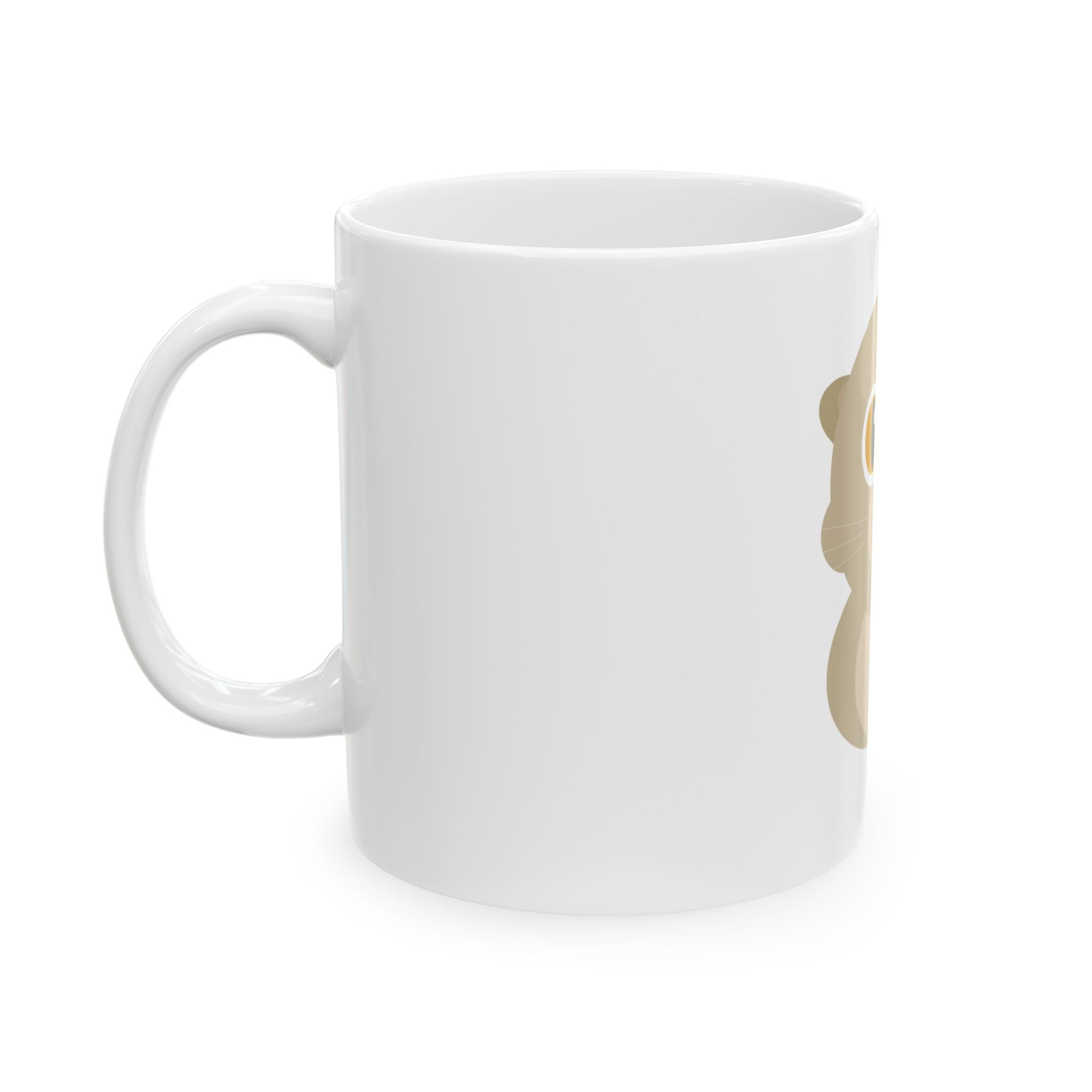 Cute Big-Eyed Cat Ceramic Mug | Adorable Animal Coffee Cup