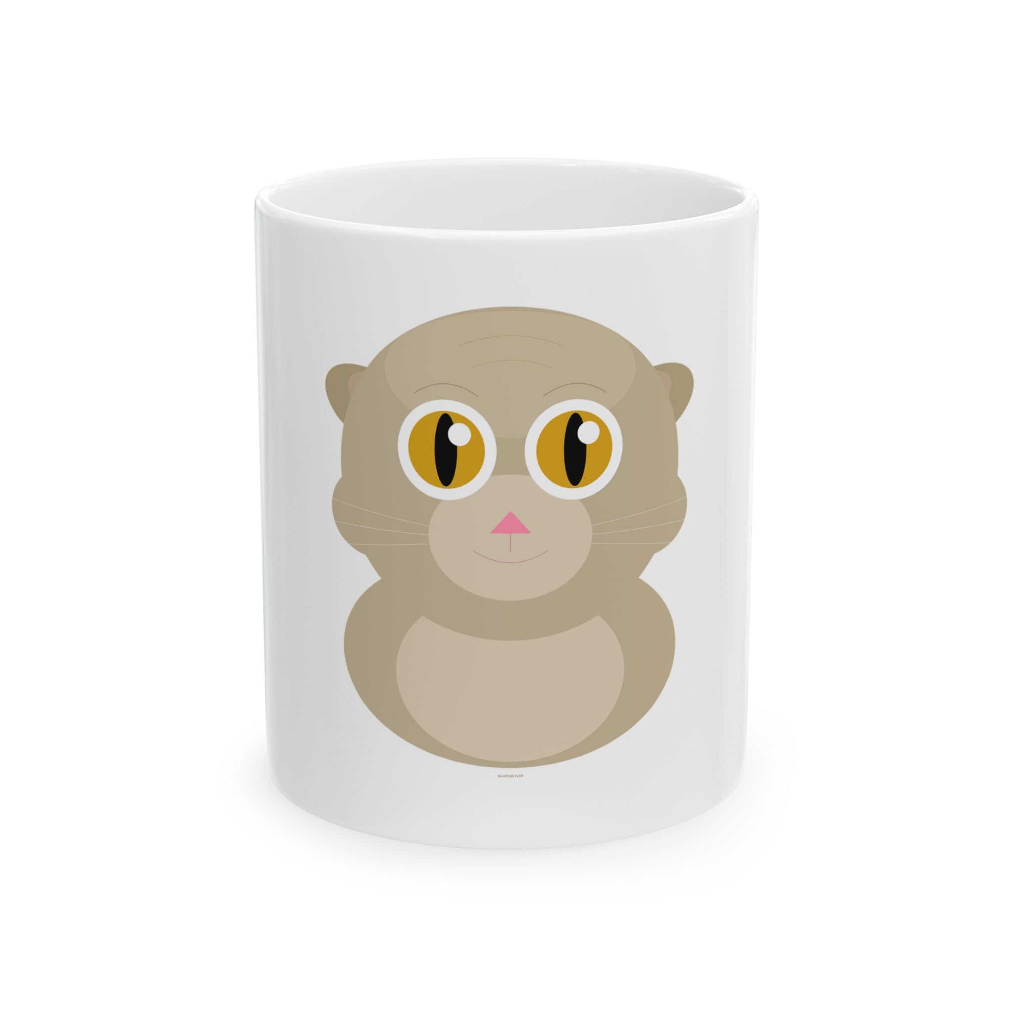 Cute Big-Eyed Cat Ceramic Mug | Adorable Animal Coffee Cup
