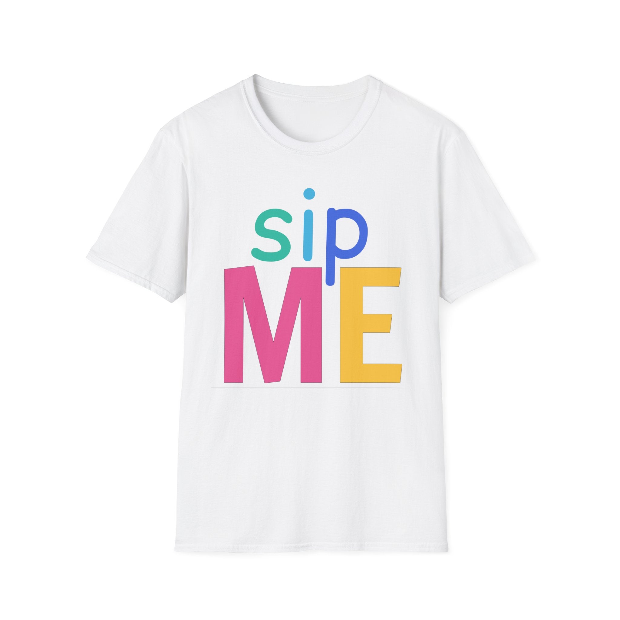 Colorful Theme Typography T-Shirt, Sip Me Graphic Tee