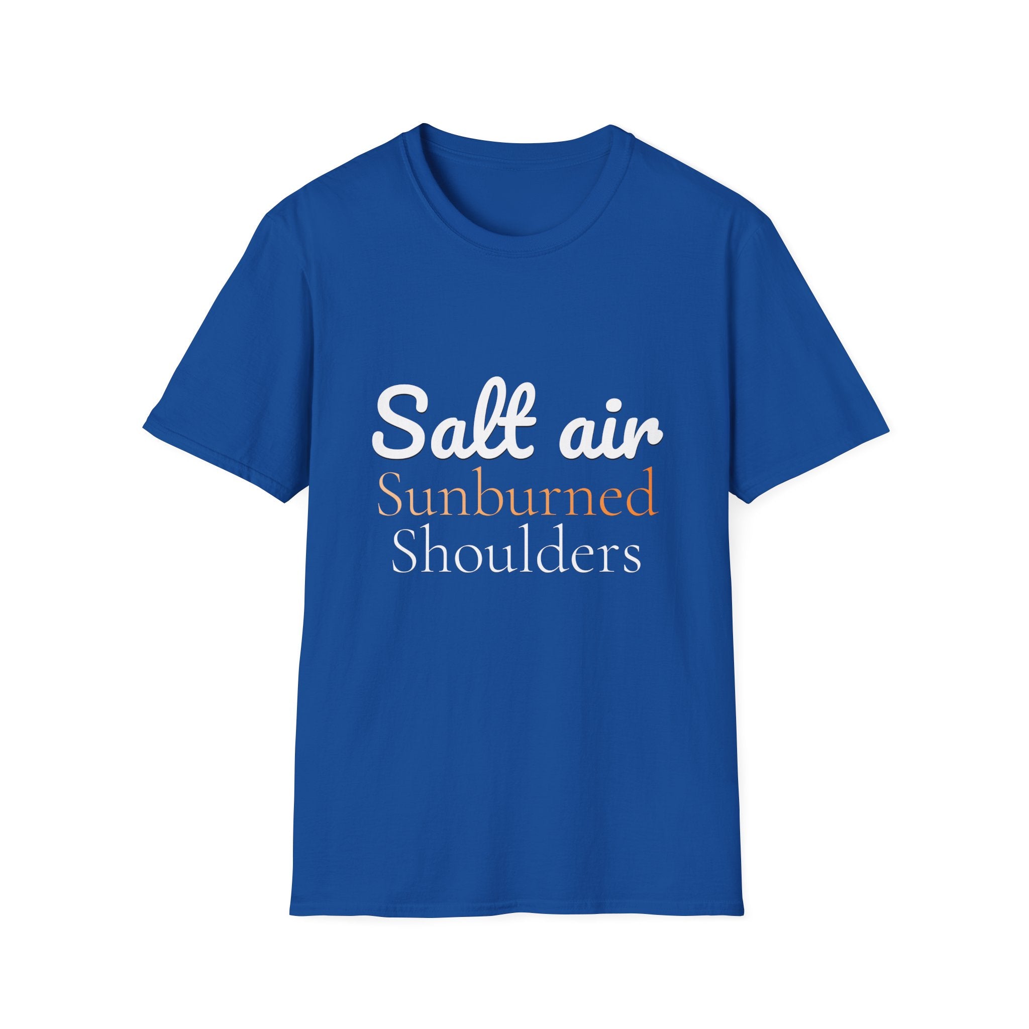 Summer Theme, Beach Quote Typography T-Shirt, Salt Air Sunburned Shoulders Tee