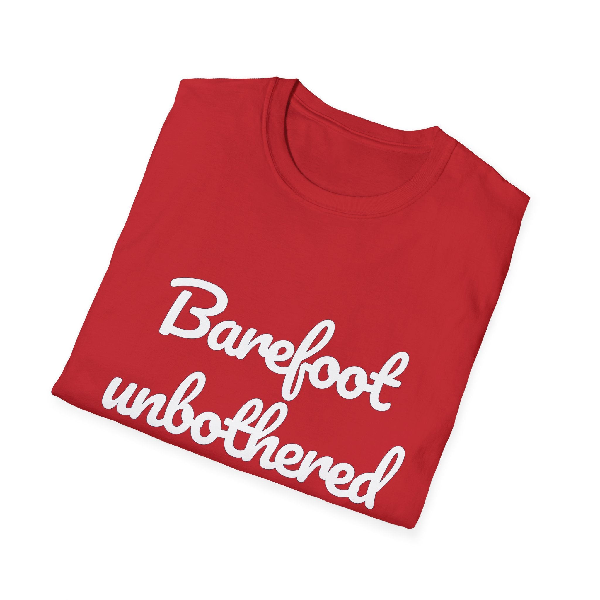 Summer Theme Minimalist Typography T-Shirt, Barefoot Unbothered Tee