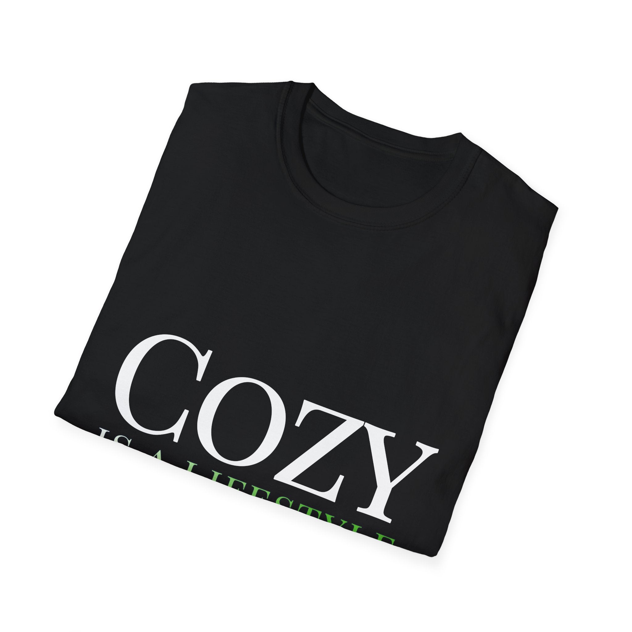 Fall Theme Minimalist Typography Graphic T-Shirt, Cozy Is a Lifestyle Tee