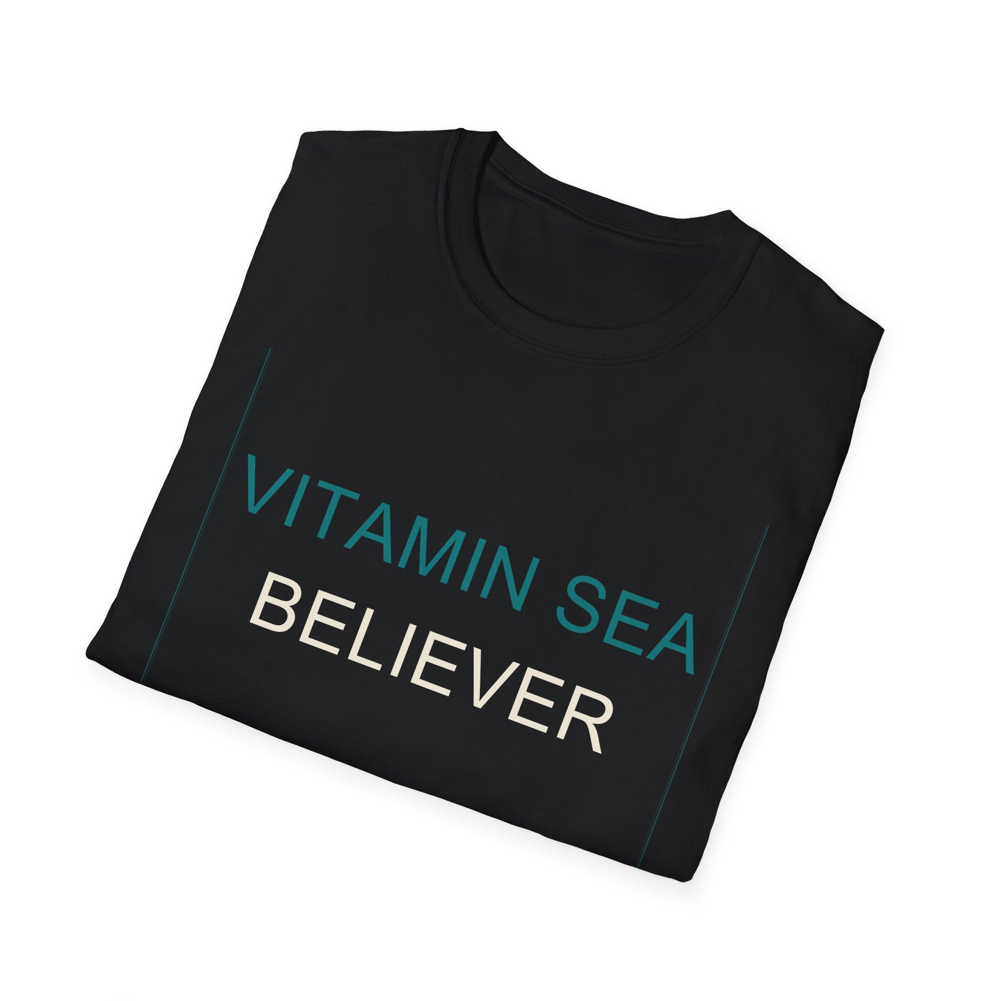 Summer Theme Minimalist Typography T-Shirt, Vitamin Sea Believer Tee