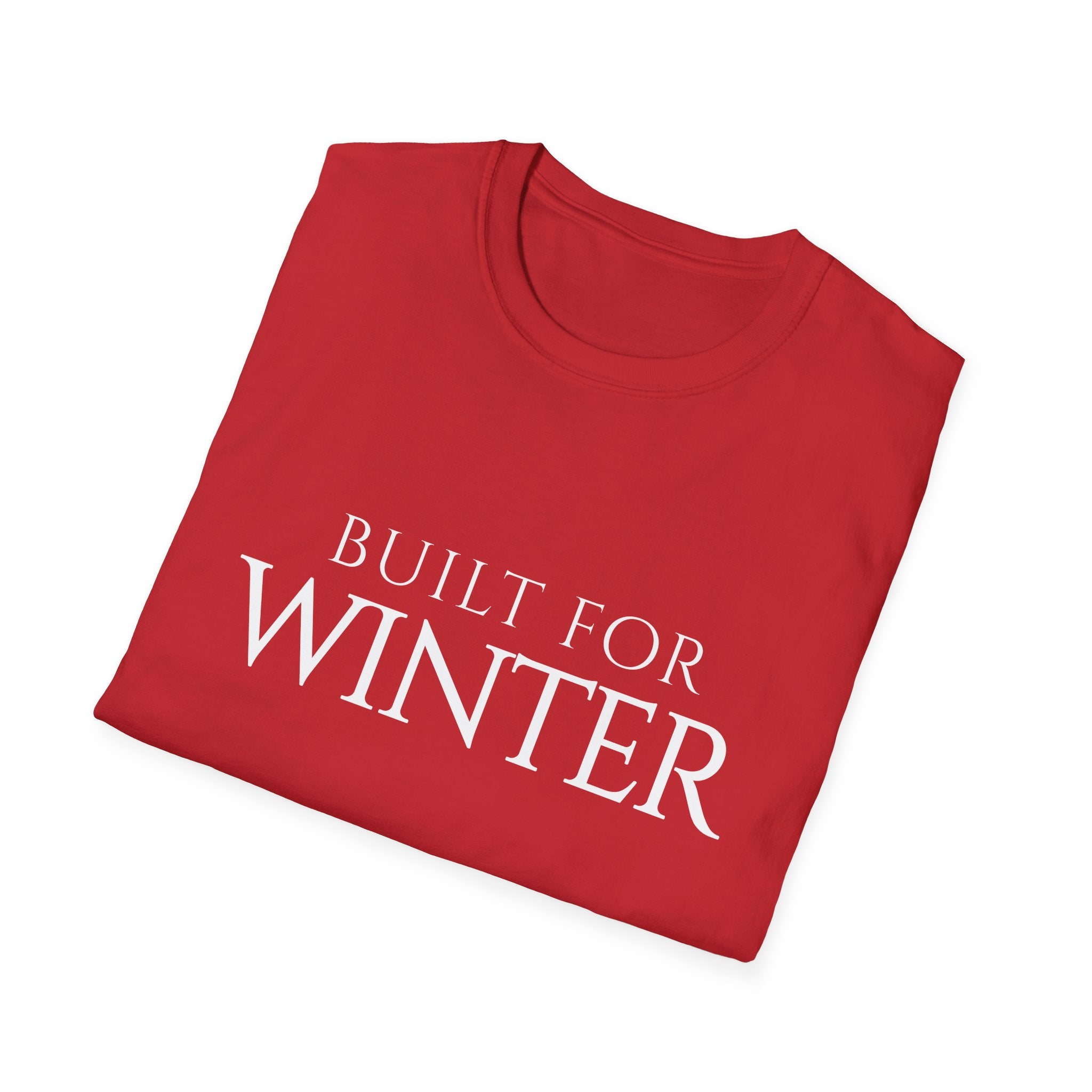 Winter Theme Minimalist Typography Graphic T-Shirt, Built For Winter Tee