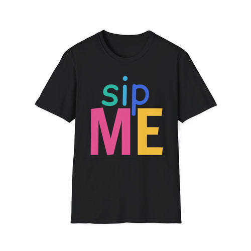 Colorful Theme Typography T-Shirt, Sip Me Graphic Tee