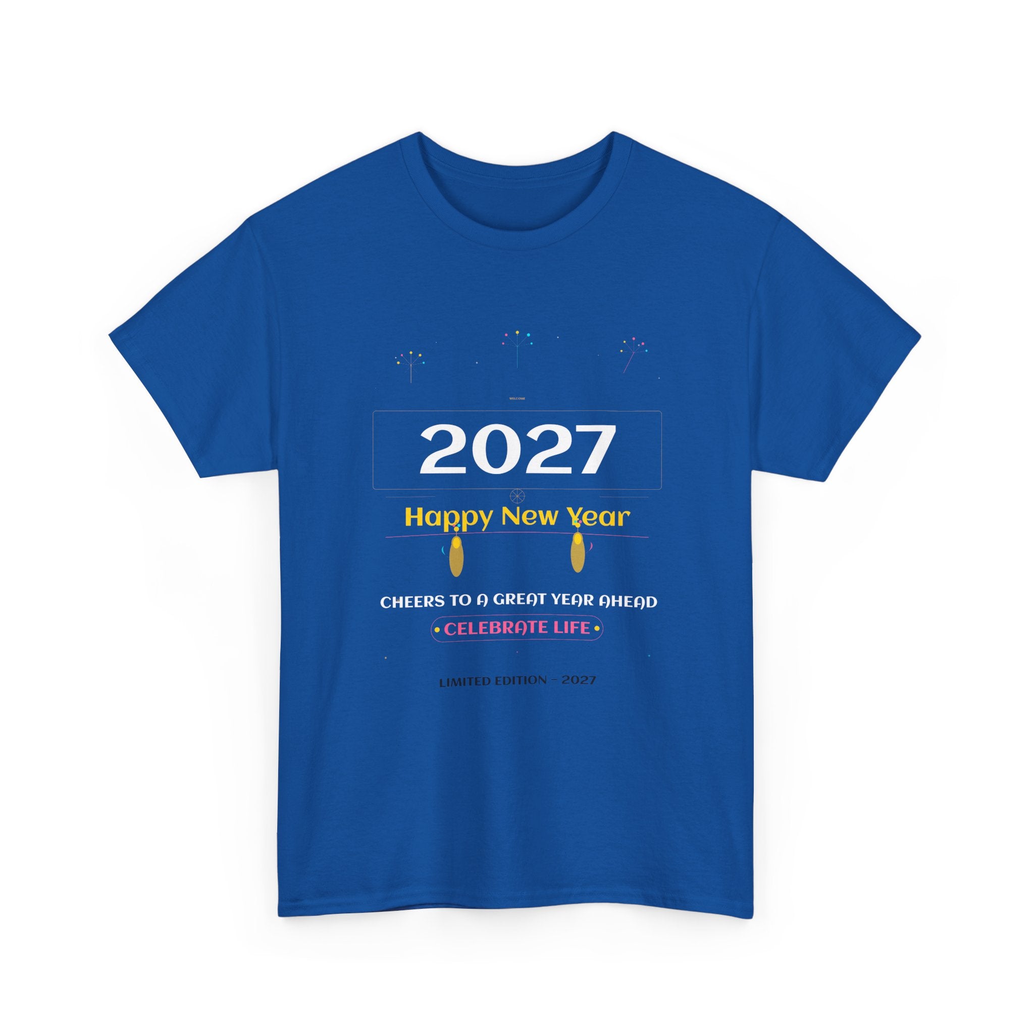 Happy New Year Graphic T-Shirt | Minimal Celebration Cotton Tee