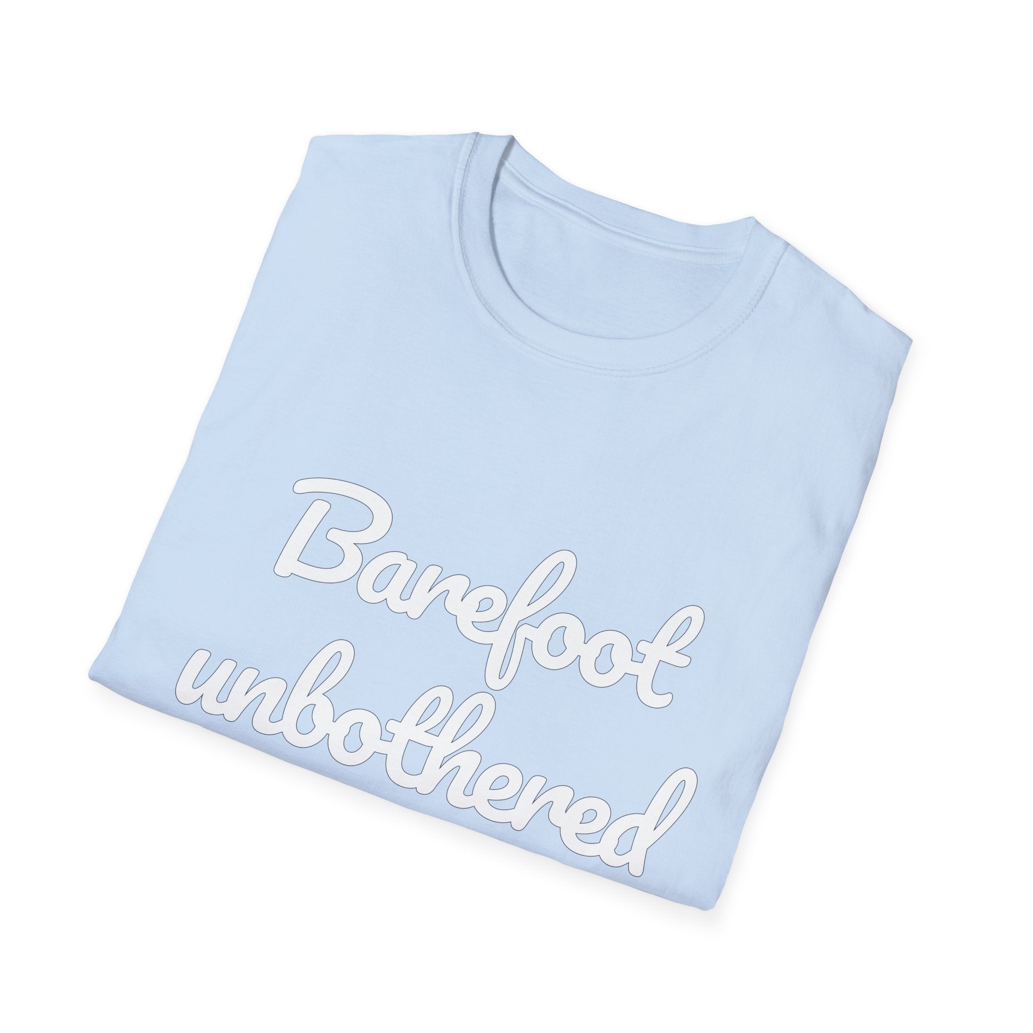 Summer Theme Minimalist Typography T-Shirt, Barefoot Unbothered Tee