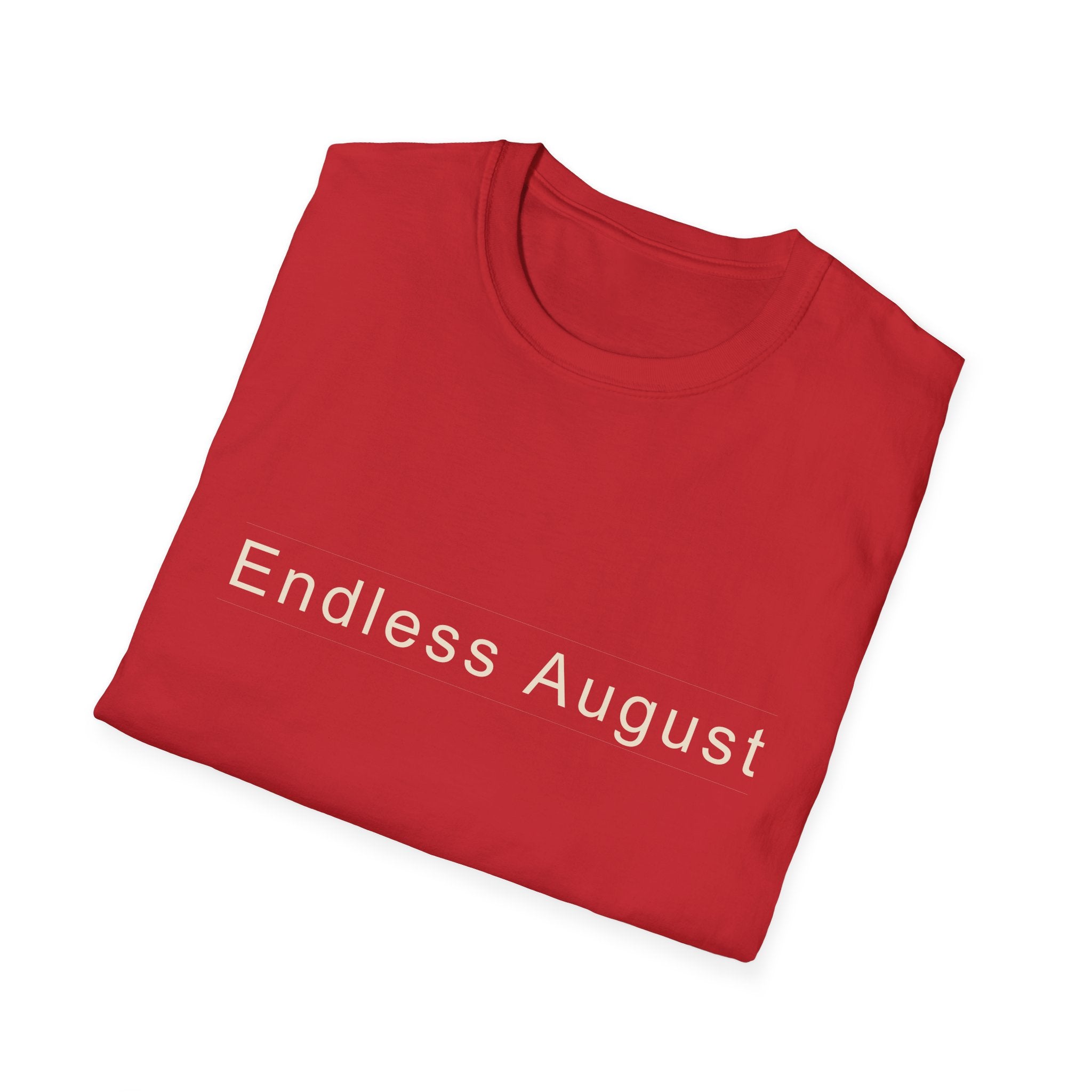 Summer Theme Minimalist Typography T-Shirt, Endless August Script Tee