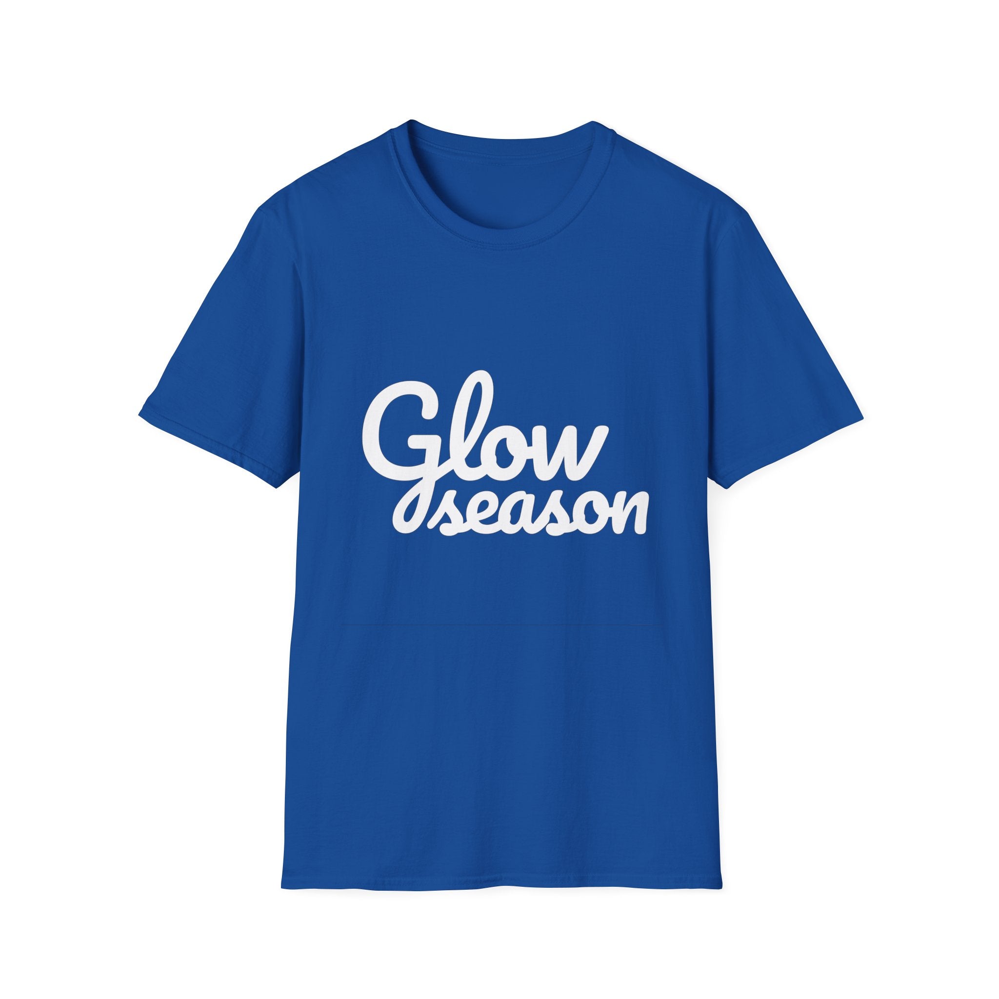 Summer Theme Minimalist Typography T-Shirt, Glow Season Script Tee