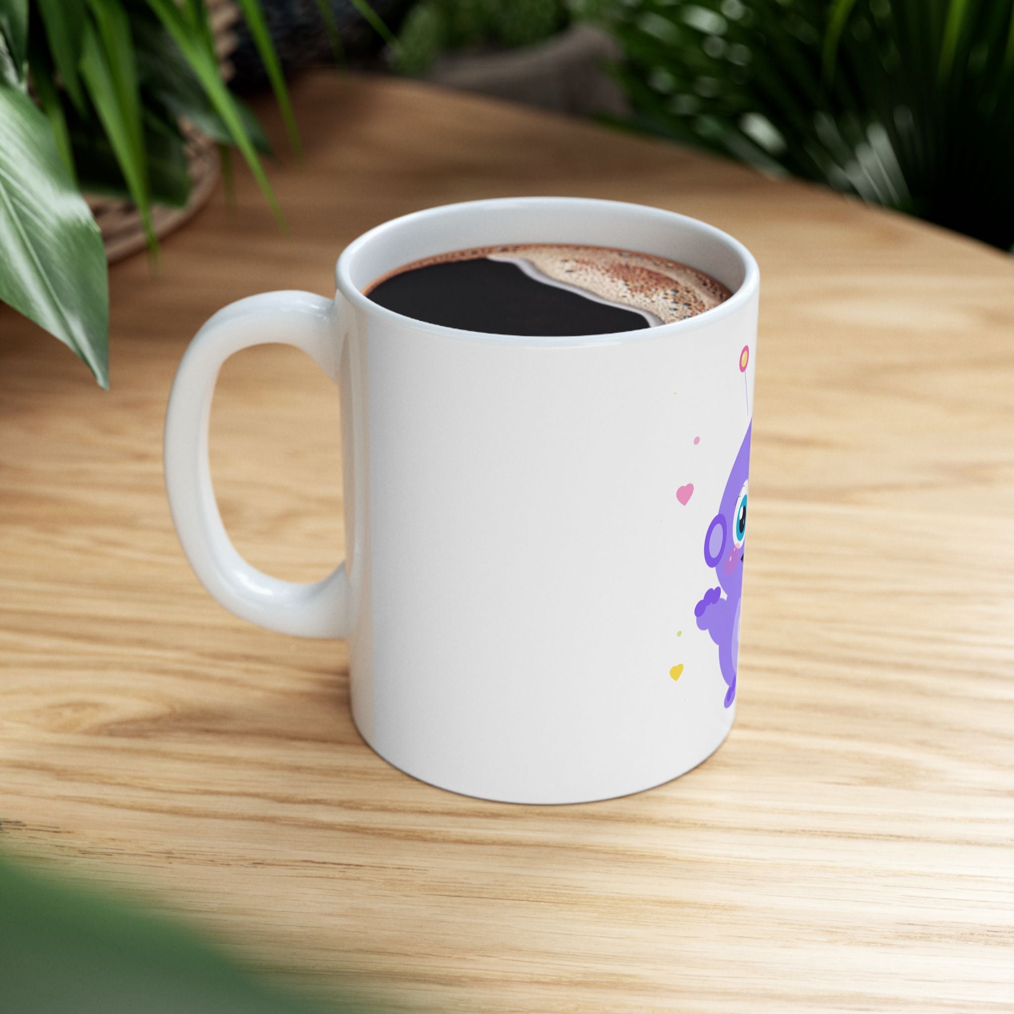 Cute Purple Baby Alien Ceramic Mug | Adorable Space Creature Coffee Cup