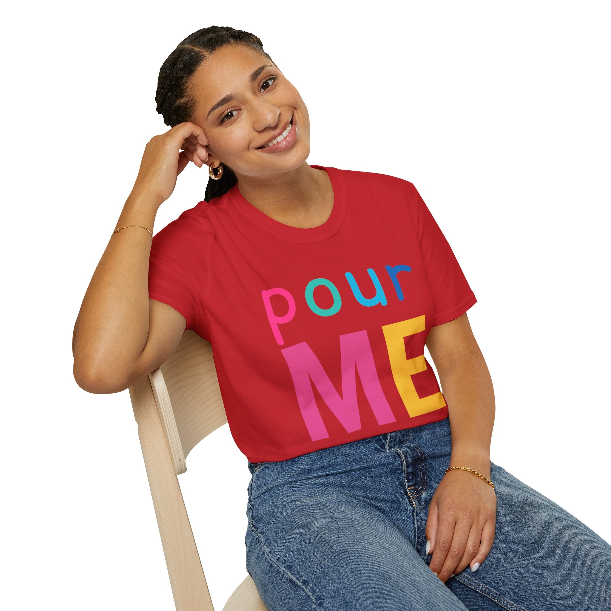 Colorful Theme Typography T-Shirt, Pour Me Graphic Tee