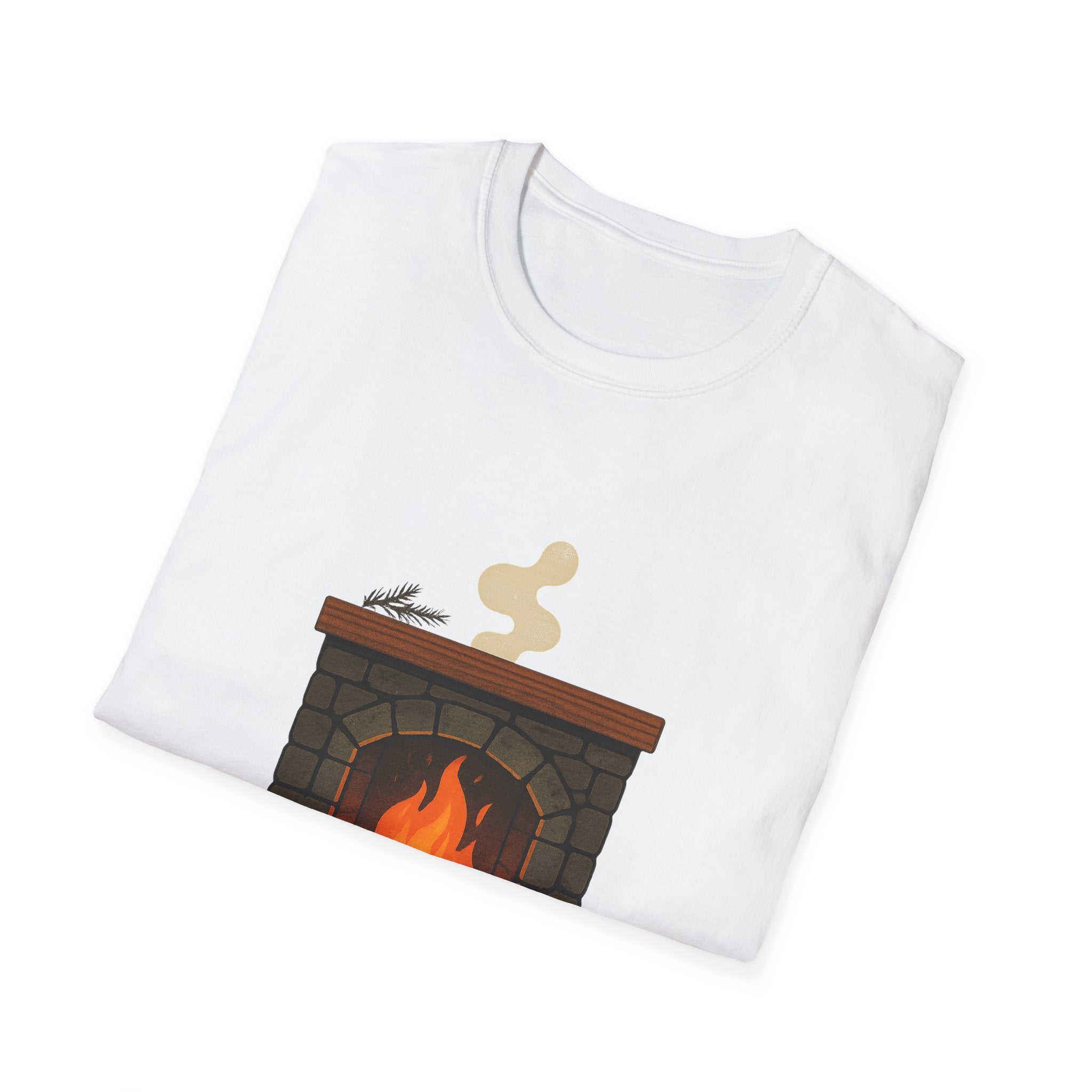 Cozy Fireplace Graphic T Shirt Warm Aesthetic Relaxed Fit Tee