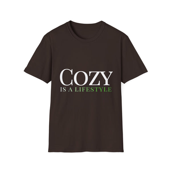 Fall Theme Minimalist Typography Graphic T-Shirt, Cozy Is a Lifestyle Tee