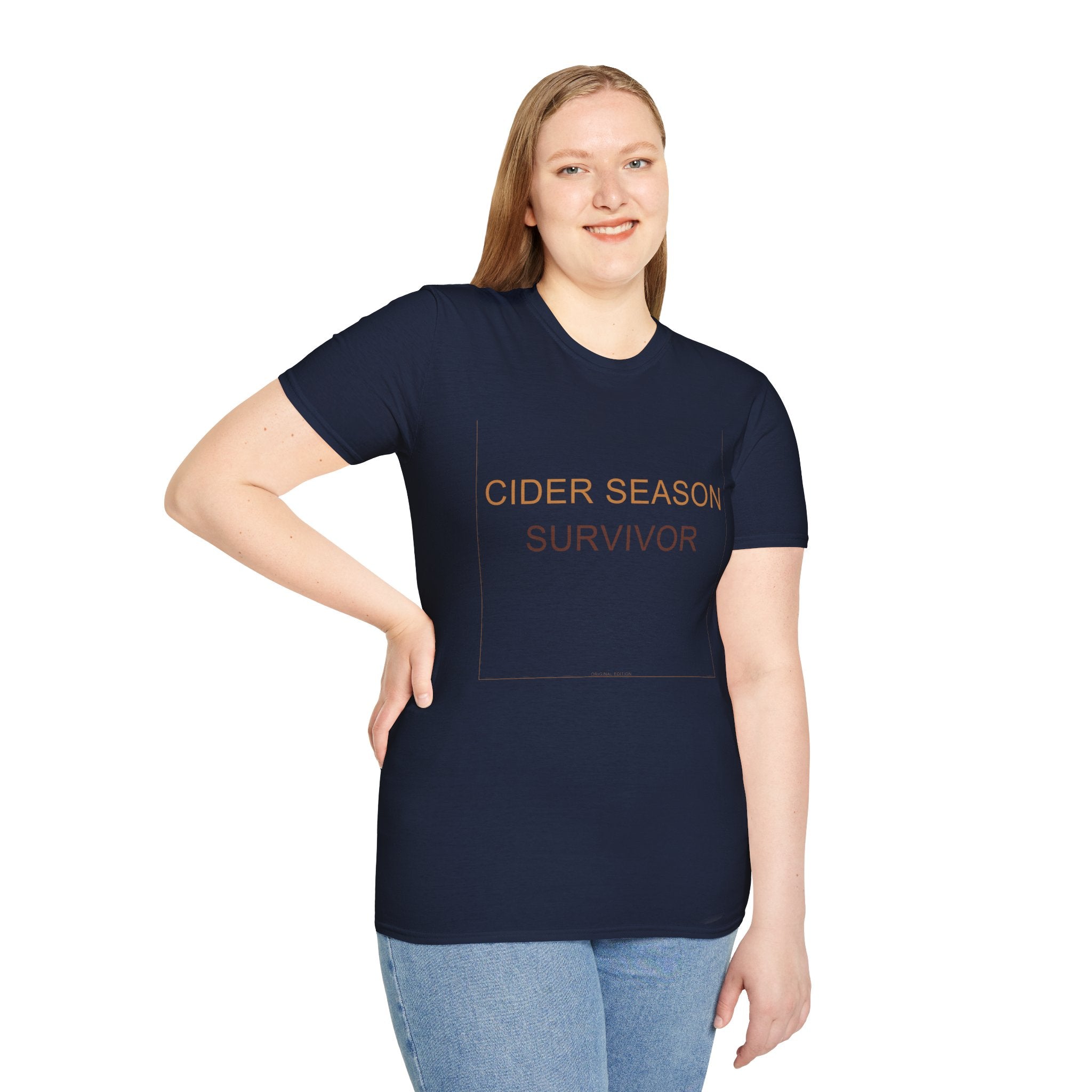 Fall Theme Minimalist Typography T-Shirt, Cider Season Survivor Graphic Tee