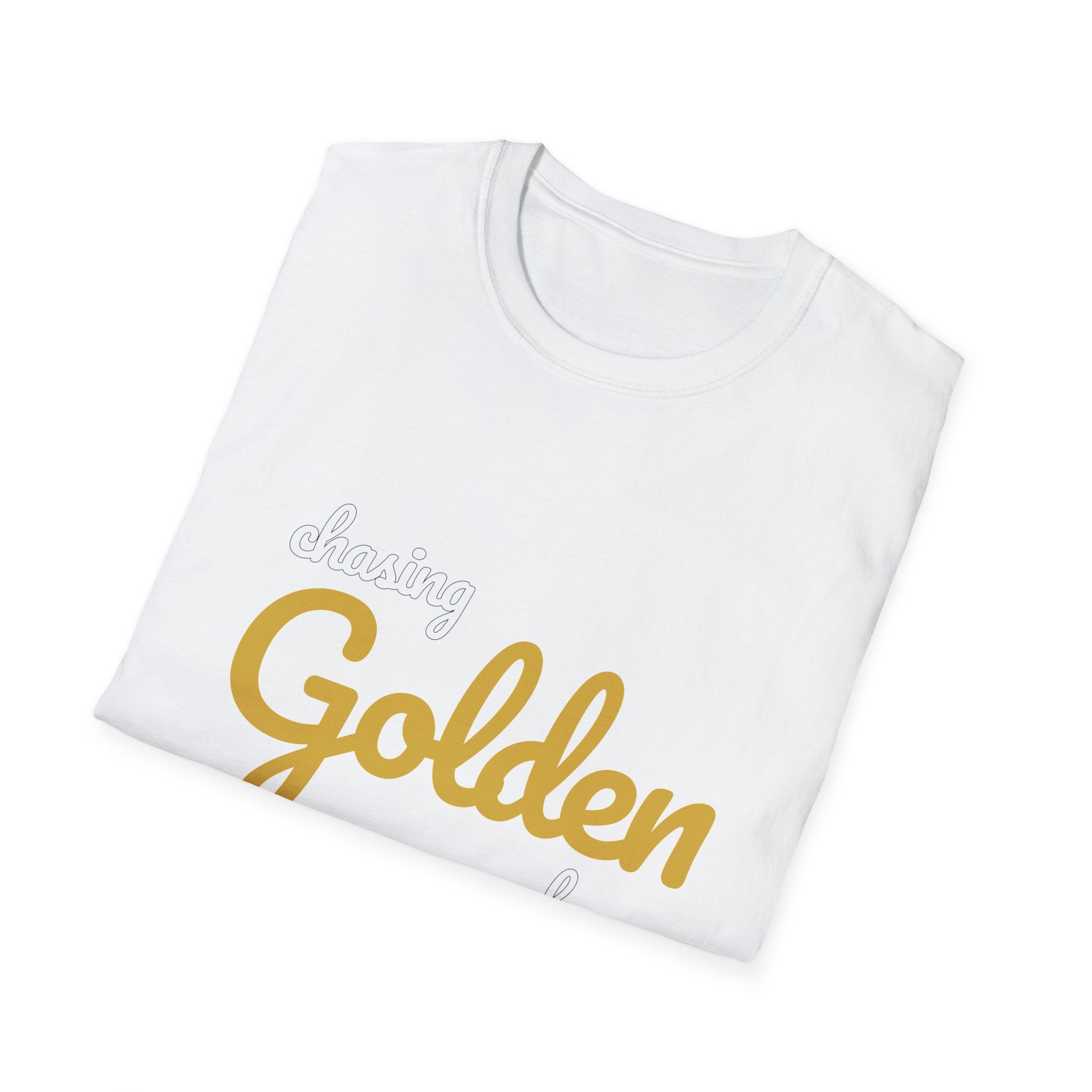 Summer Theme Minimalist Typography T-Shirt, Chasing Golen Hour Script Tee