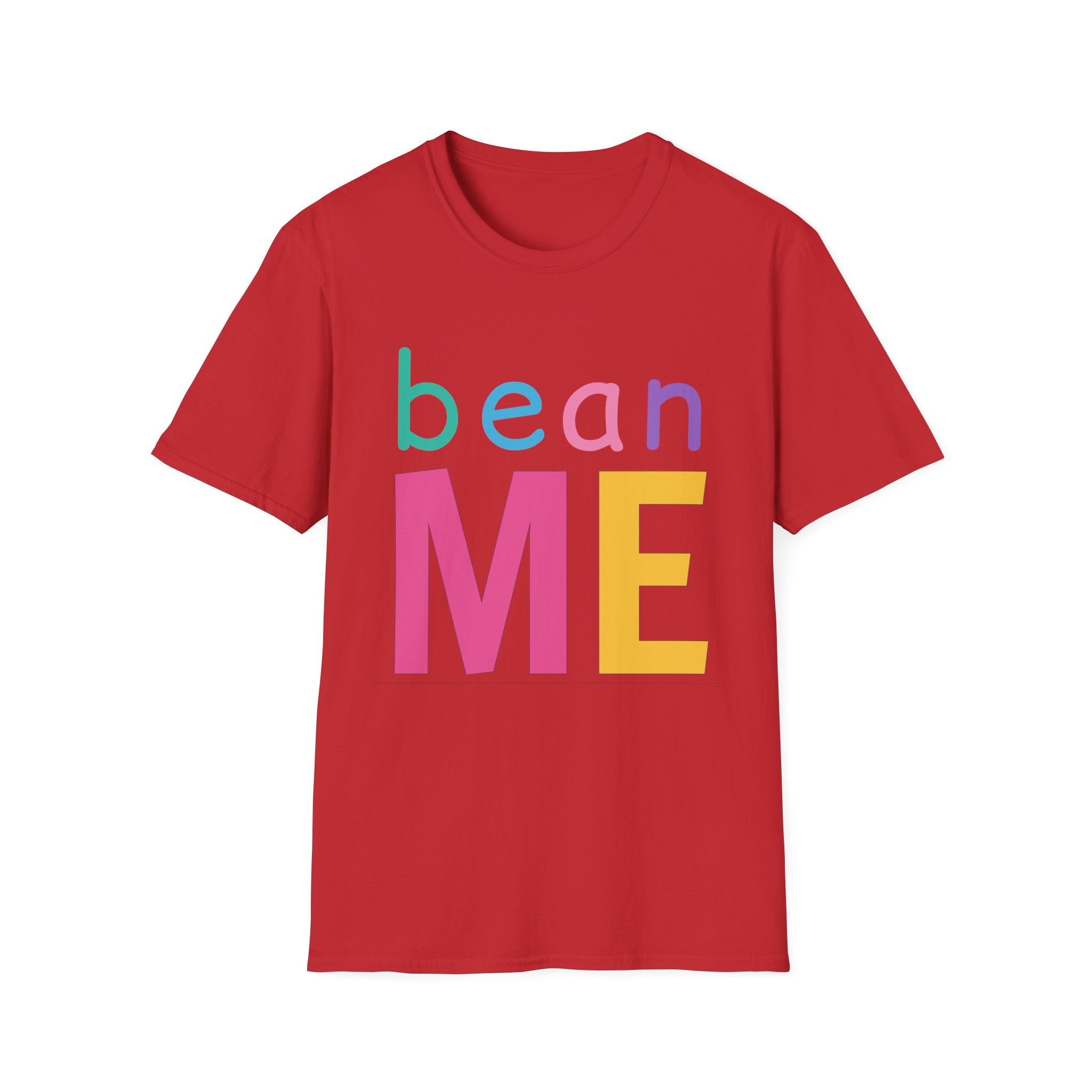 Colorful Theme Typography T-Shirt, Bean Me Colorful Playful Graphic Tee