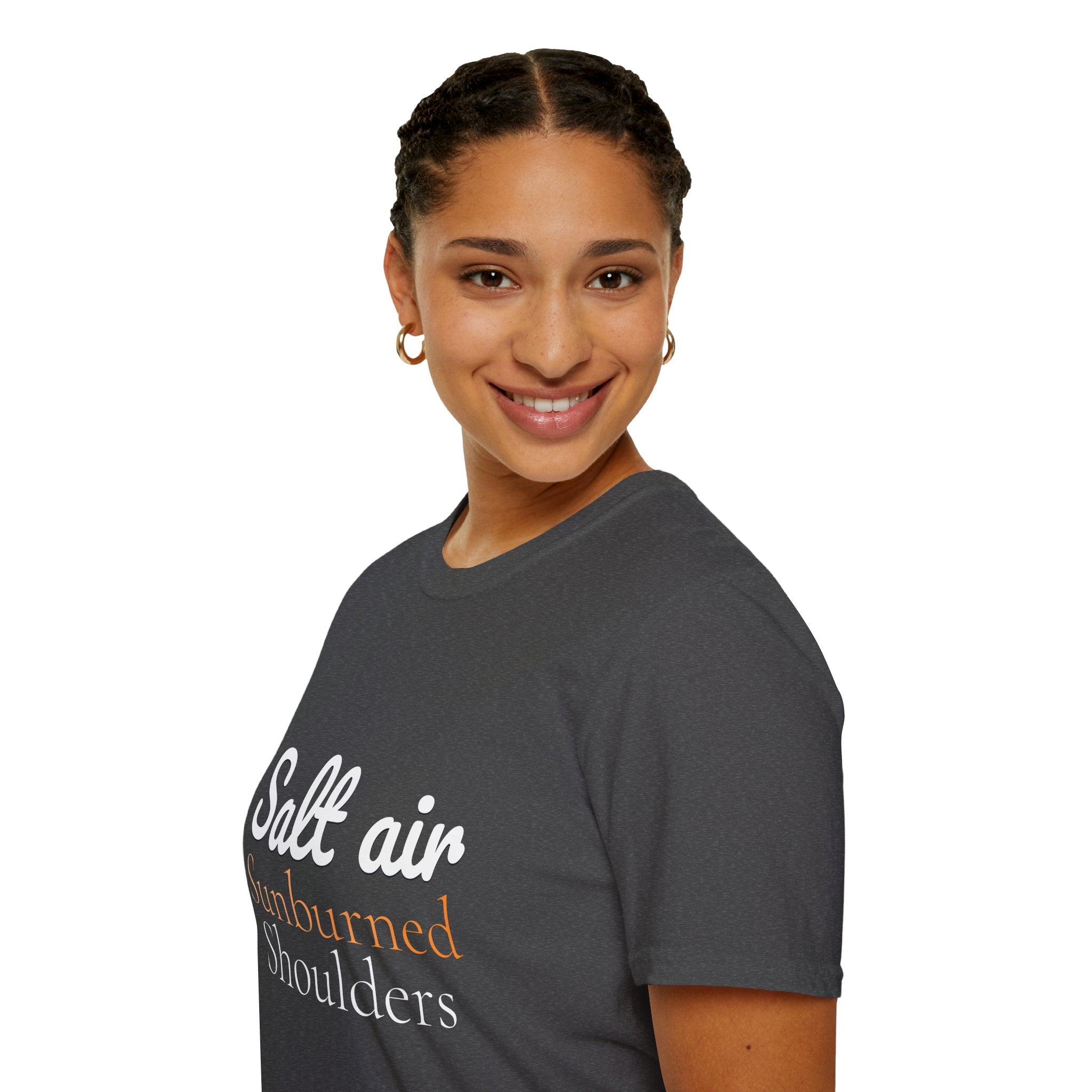 Summer Theme, Beach Quote Typography T-Shirt, Salt Air Sunburned Shoulders Tee