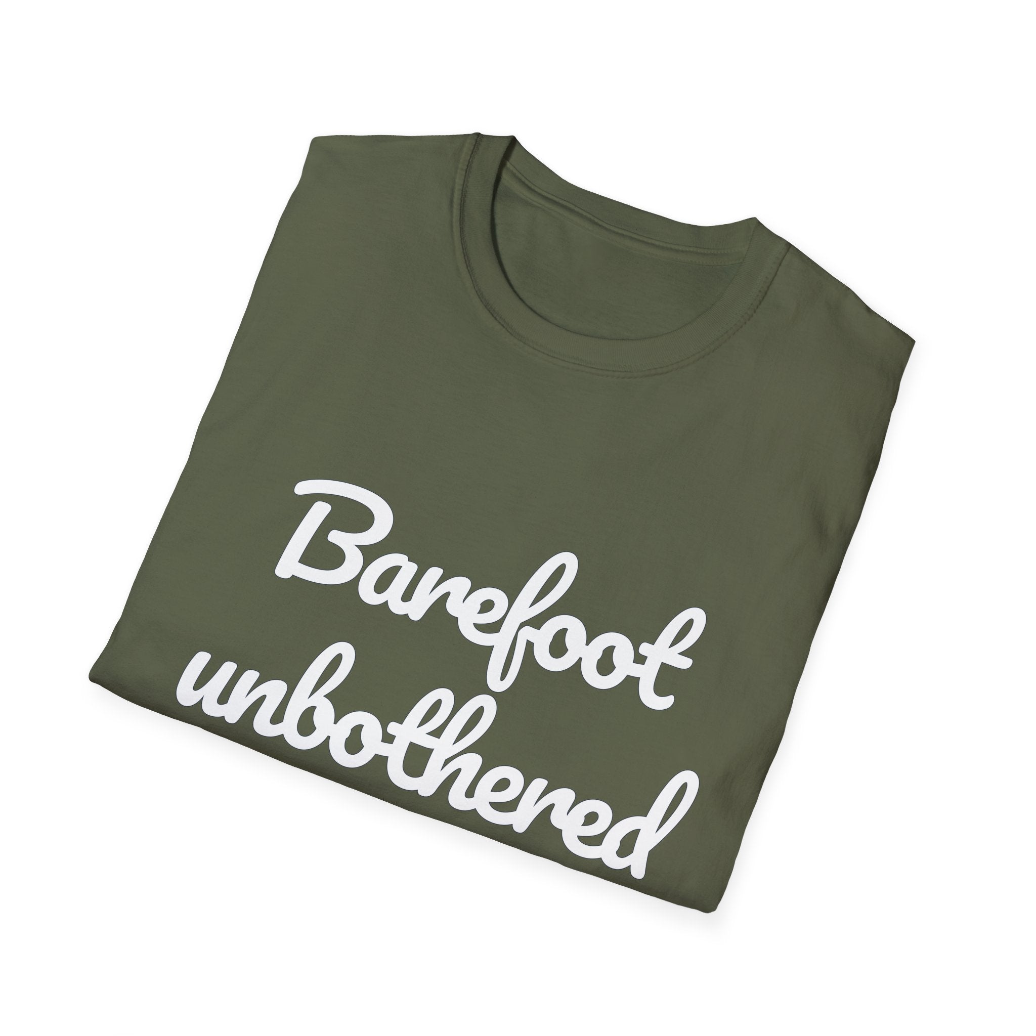 Summer Theme Minimalist Typography T-Shirt, Barefoot Unbothered Tee