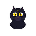 Black Cat Kiss-Cut Sticker | Cute Yellow-Eyed Cat Decal