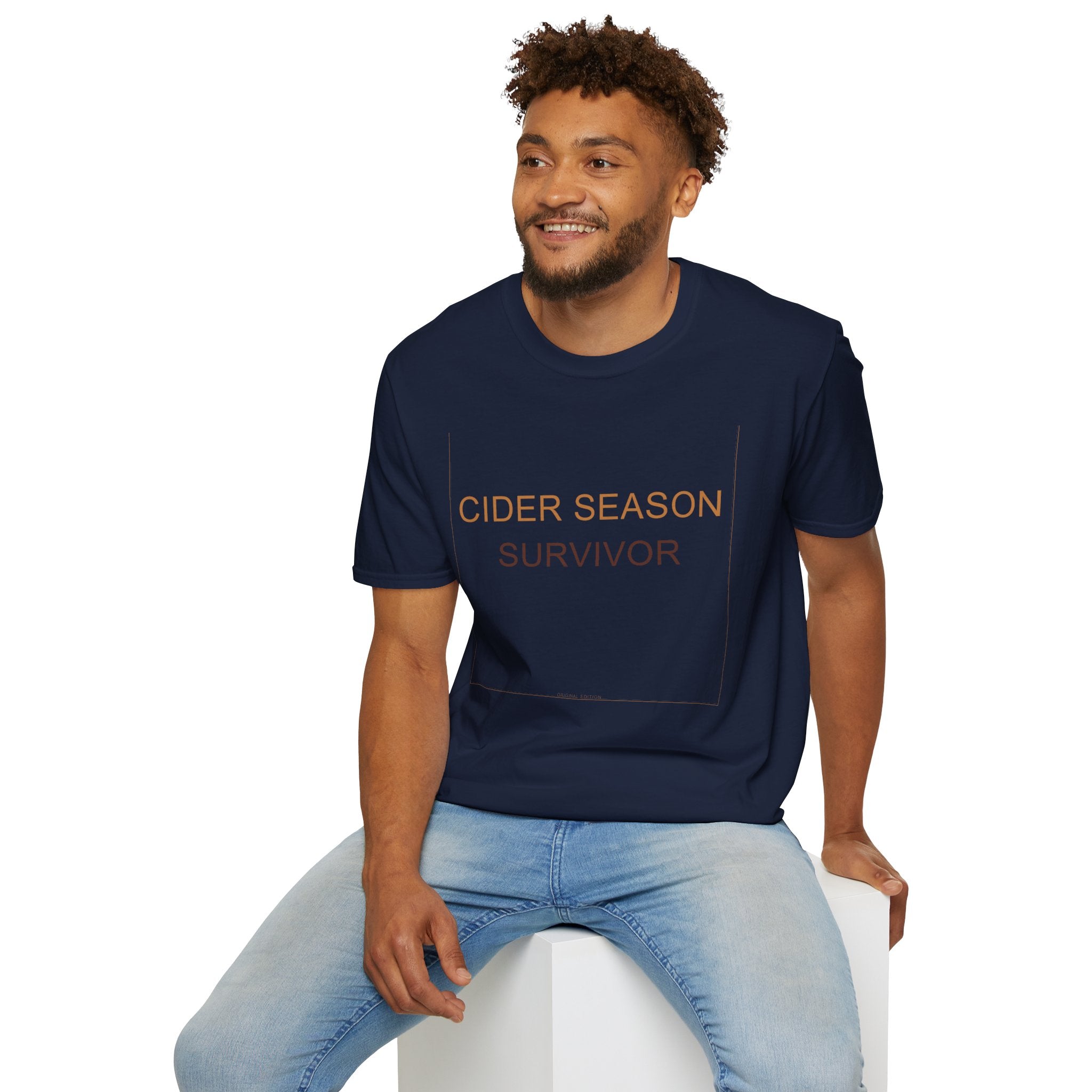 Fall Theme Minimalist Typography T-Shirt, Cider Season Survivor Graphic Tee